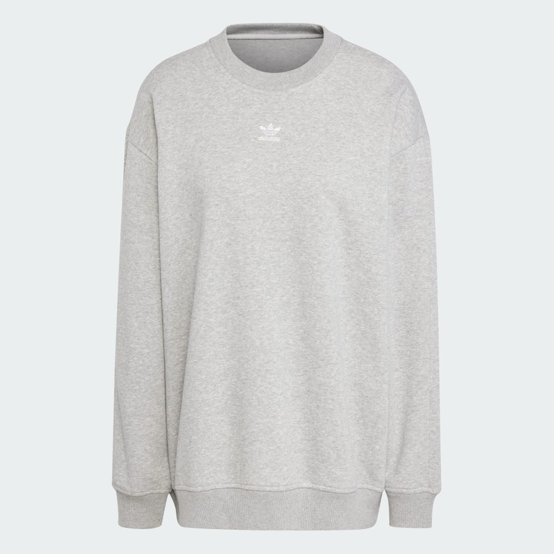 Essentials Fleece Long Oversized Crew Sweatshirt 1
