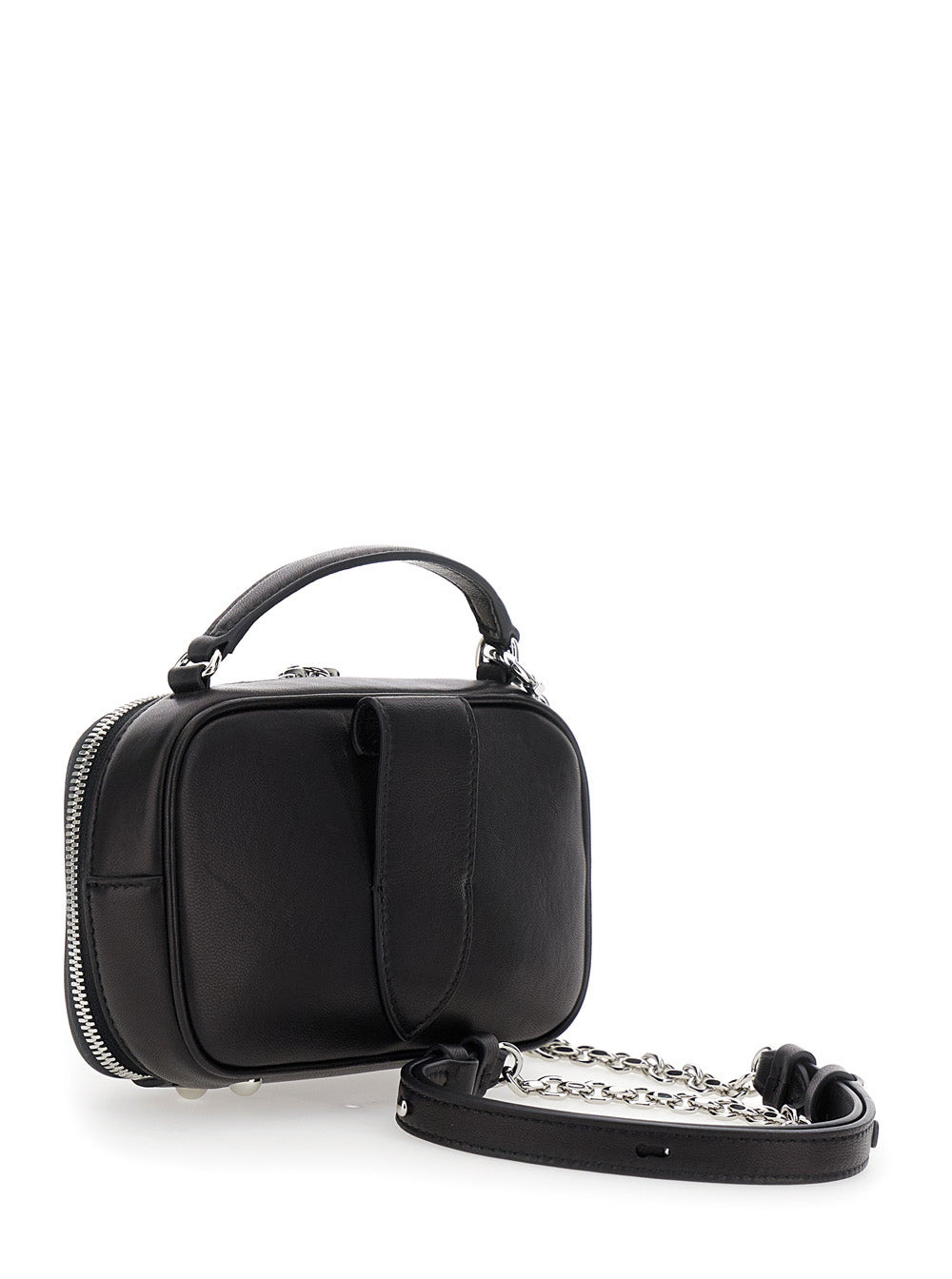 Maison Margiela Women 'Glam Slam' Black Handbag With Logo Plate And Quilted Design In Leather  Woman - 3