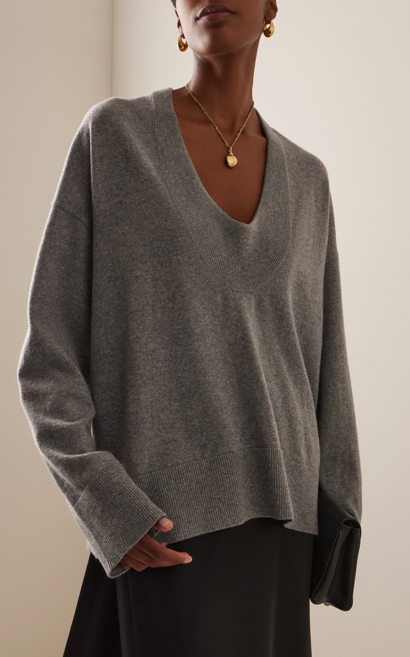 BRANDON MAXWELL The Rivers Cashmere Sweater grey outlook