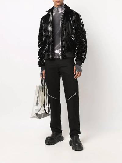 HELIOT EMIL™ high-shine effect ruched bomber jacket outlook