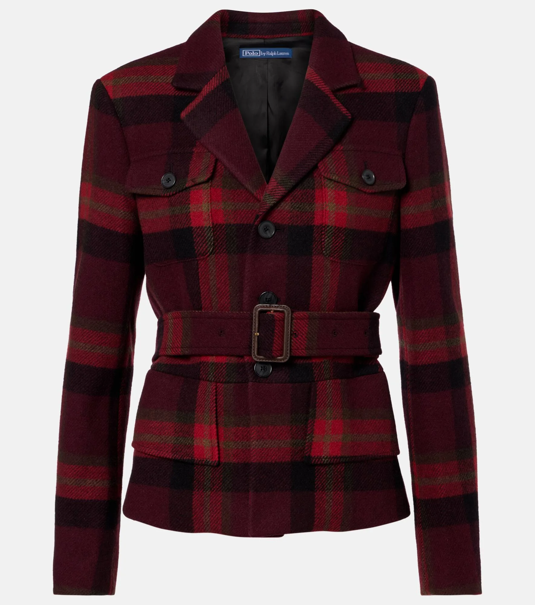 Plaid wool-blend tweed blazer - 1