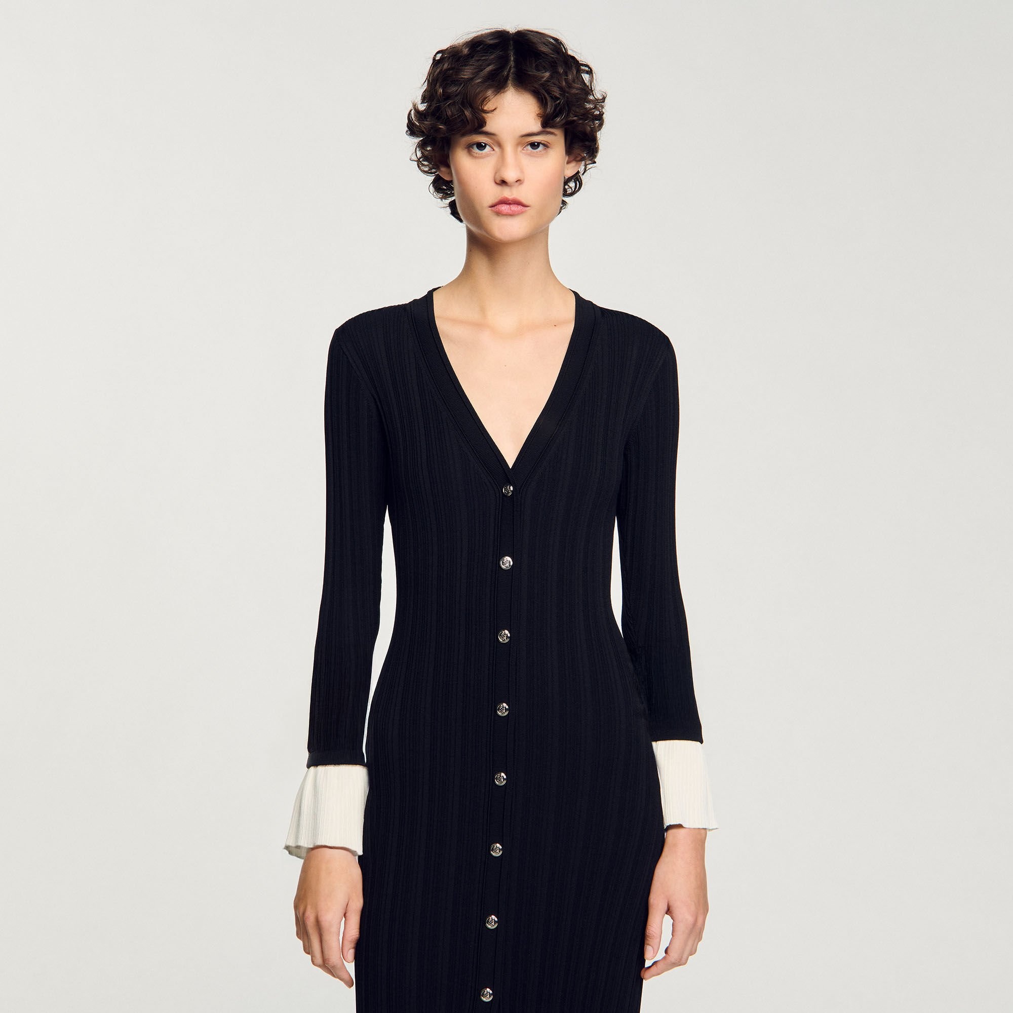 TWO-TONE KNIT MAXI DRESS - 4