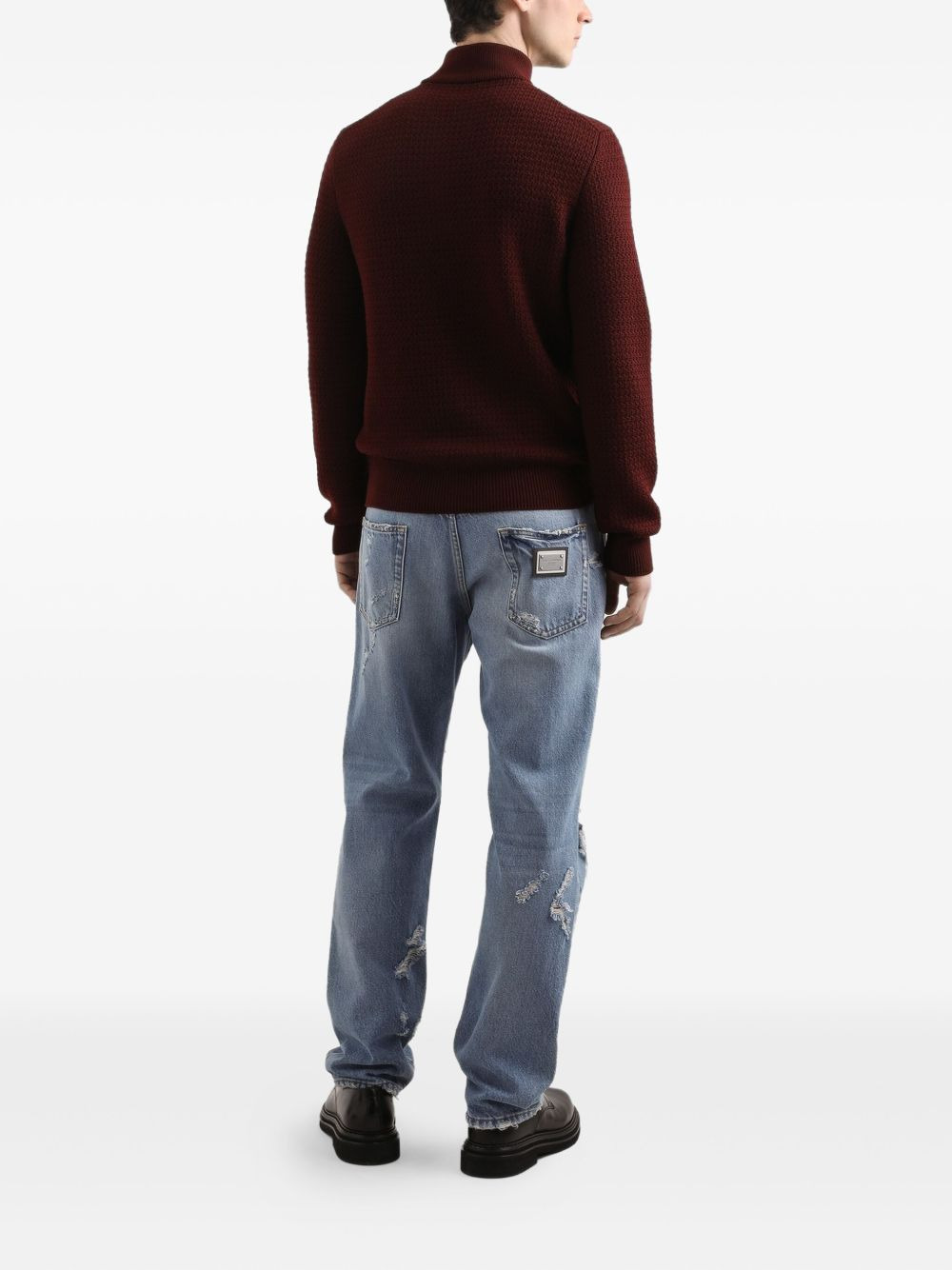 half-zip waffle-knit sweater - 3