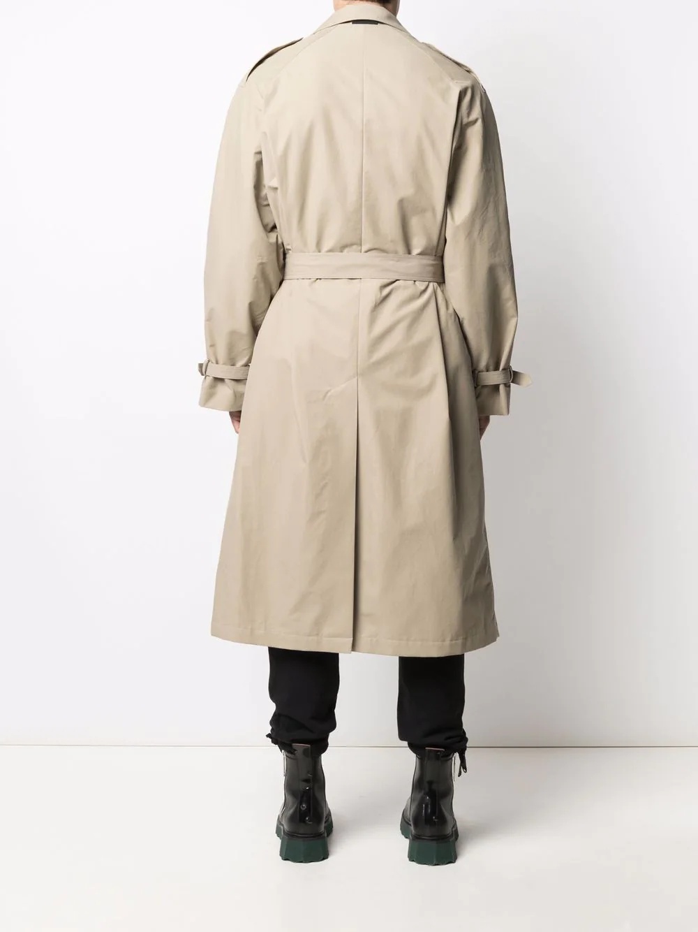 double-breasted belted trench coat - 5