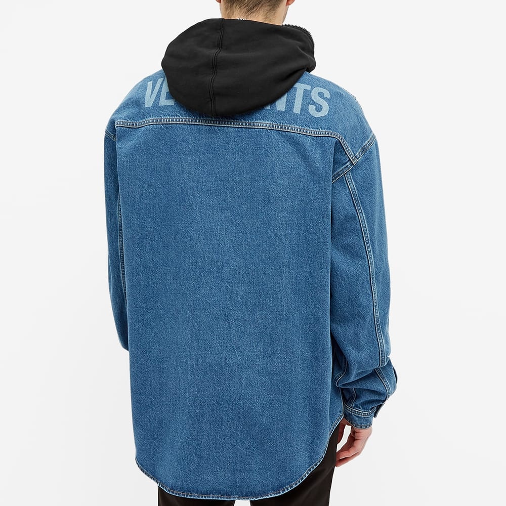 VETEMENTS Back Logo Oversized Denim Overshirt - 6