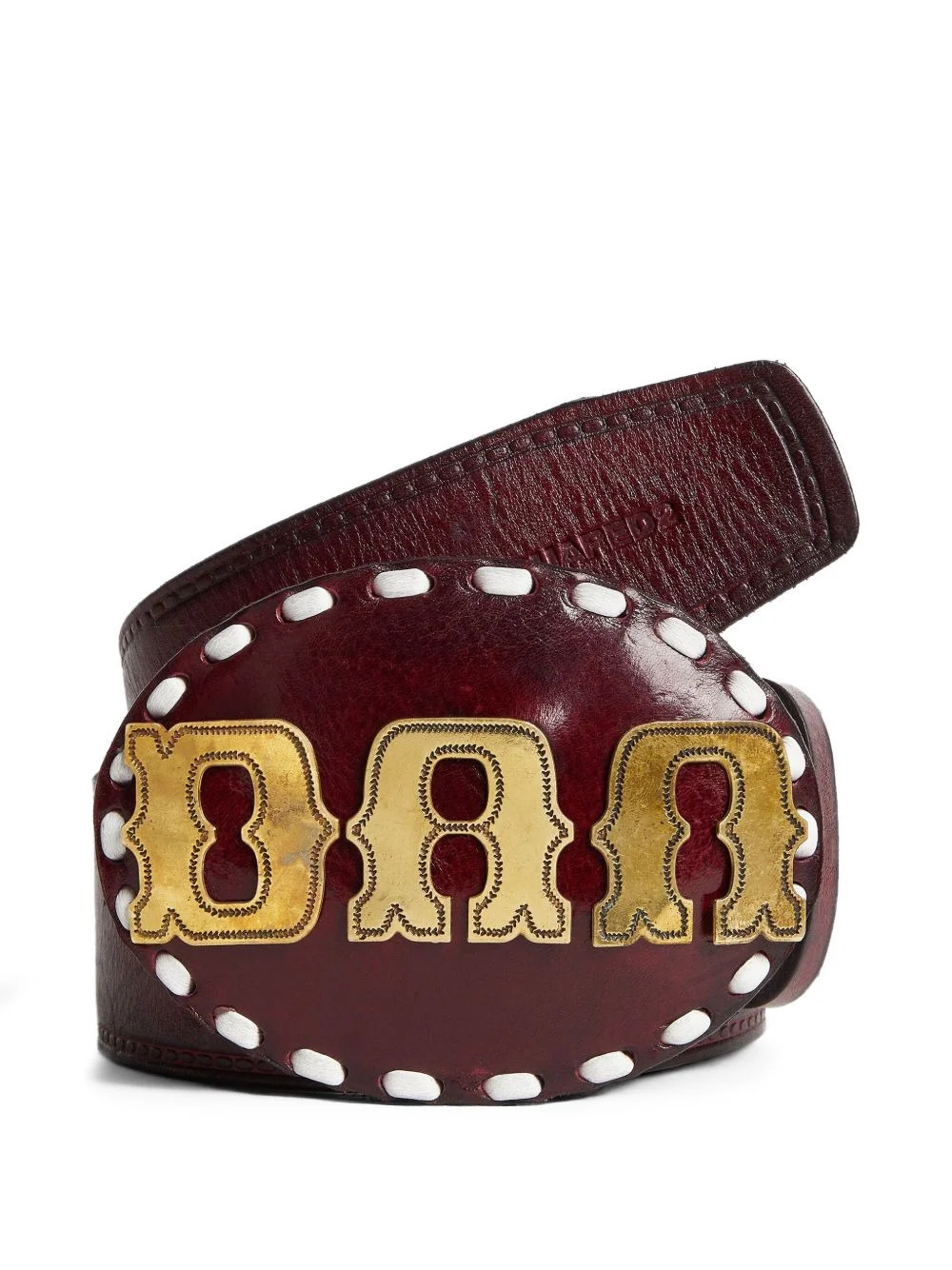 logo-plaque leather belt - 1