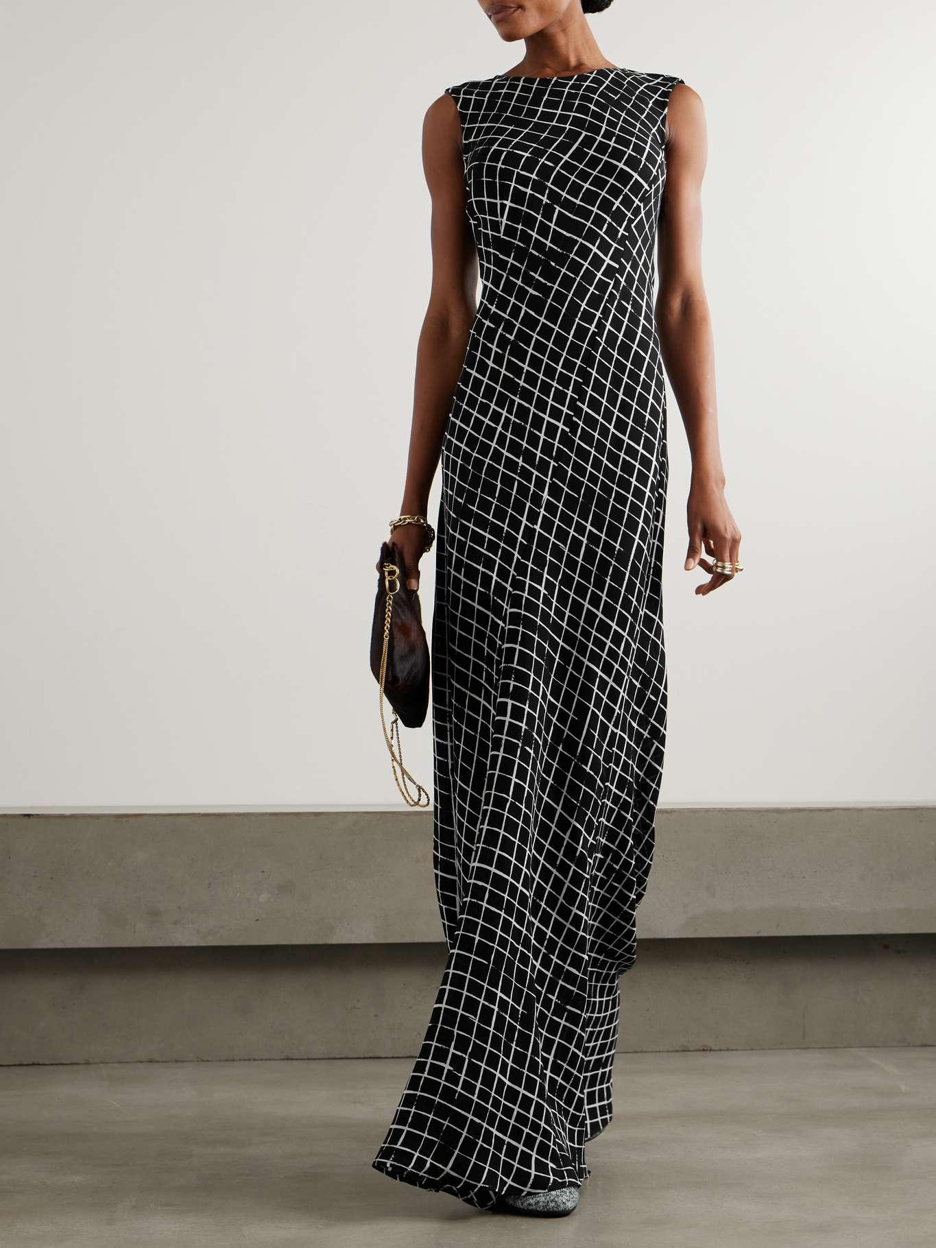 Checked woven maxi dress - 2