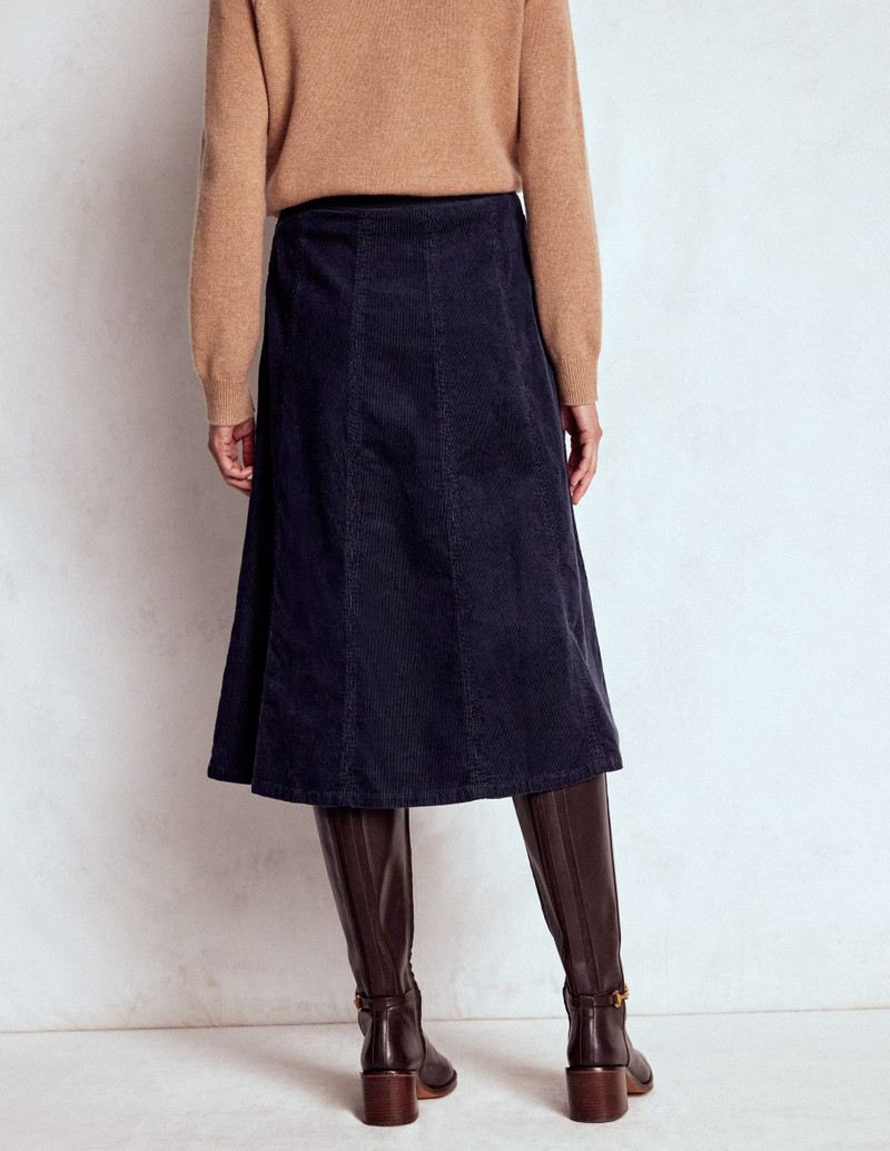 Joy Cord Midi Skirt-Navy 4