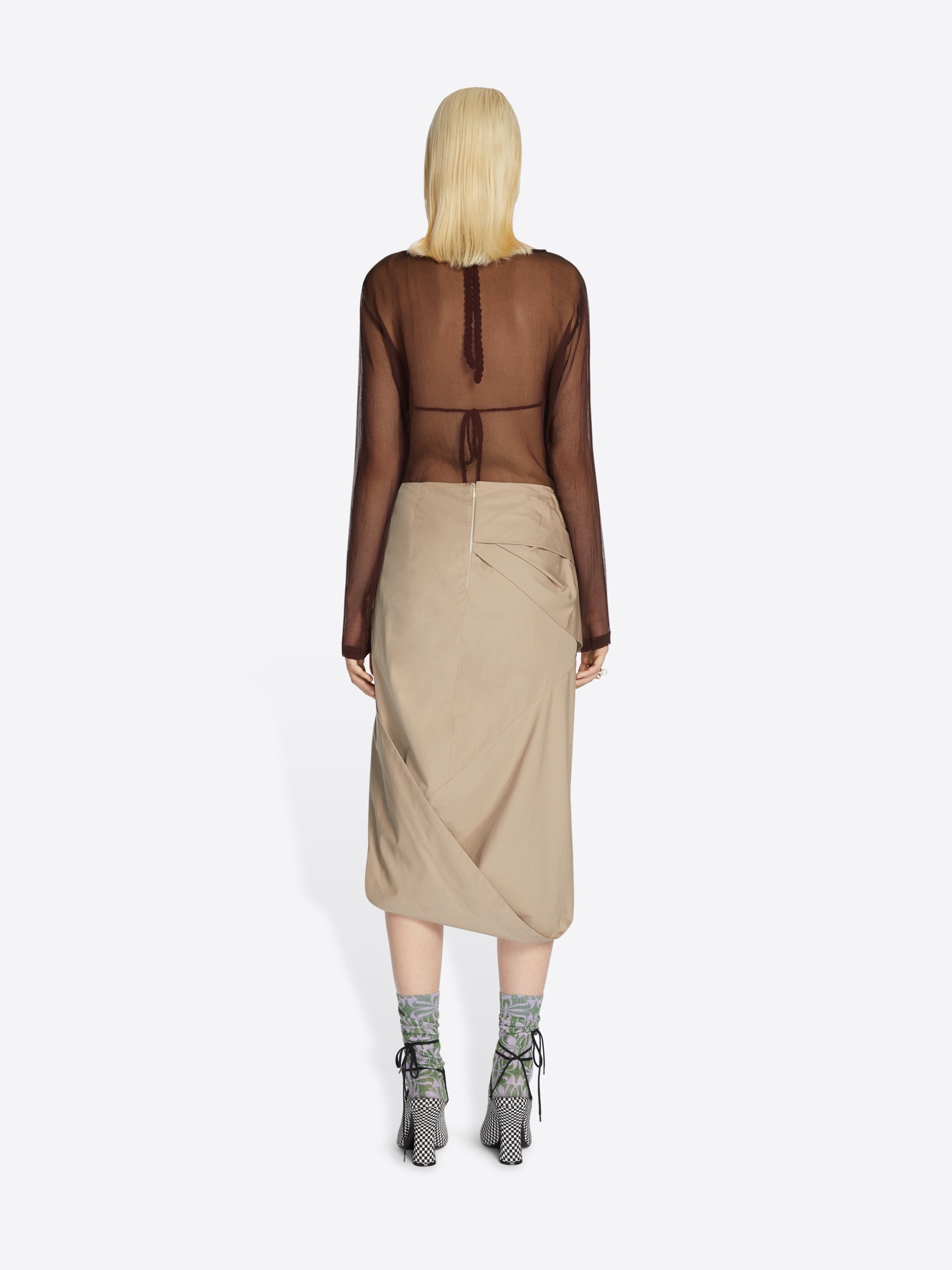 DRAPED PEPLUM SKIRT - 4
