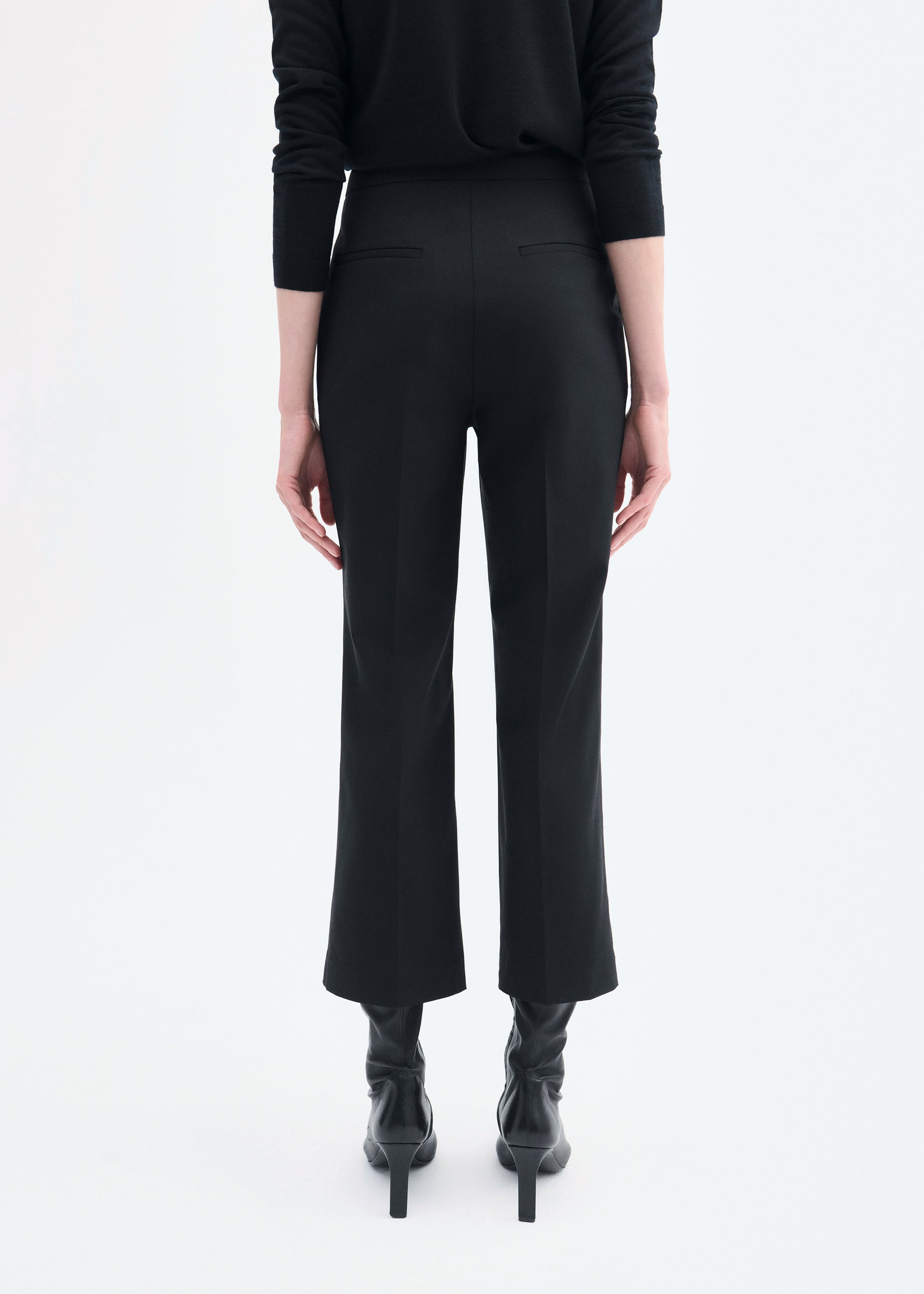 Cropped Cigarette Trouser in Virgin Wool - 5
