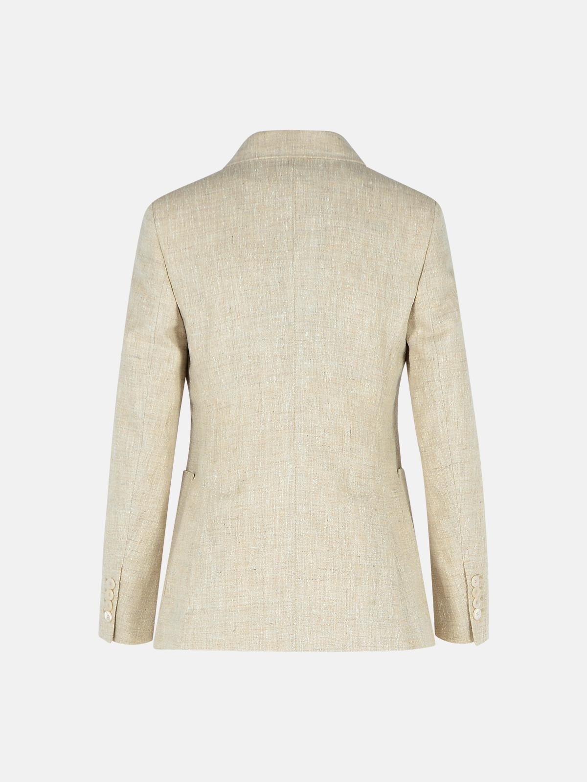 IVORY LINEN BLEND BLAZER - 3