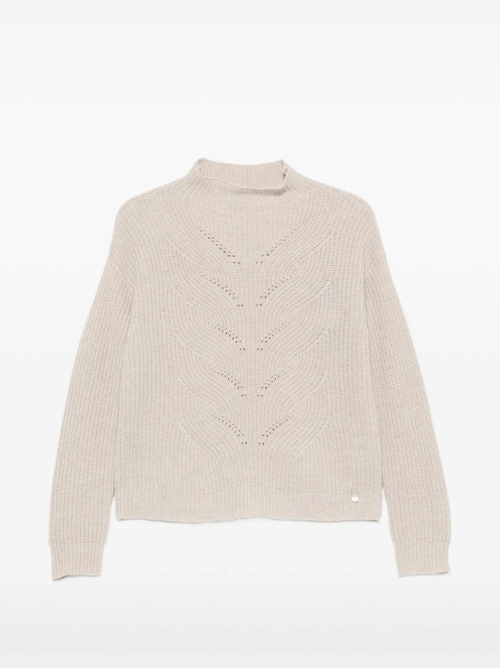 pointelle-knit ribbed-trim sweater - 1