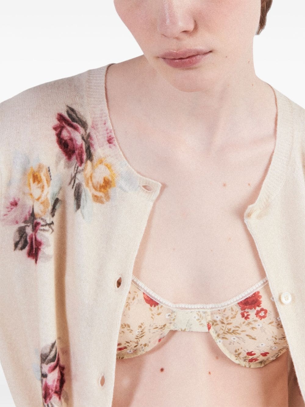 logo-print wool cardigan - 4