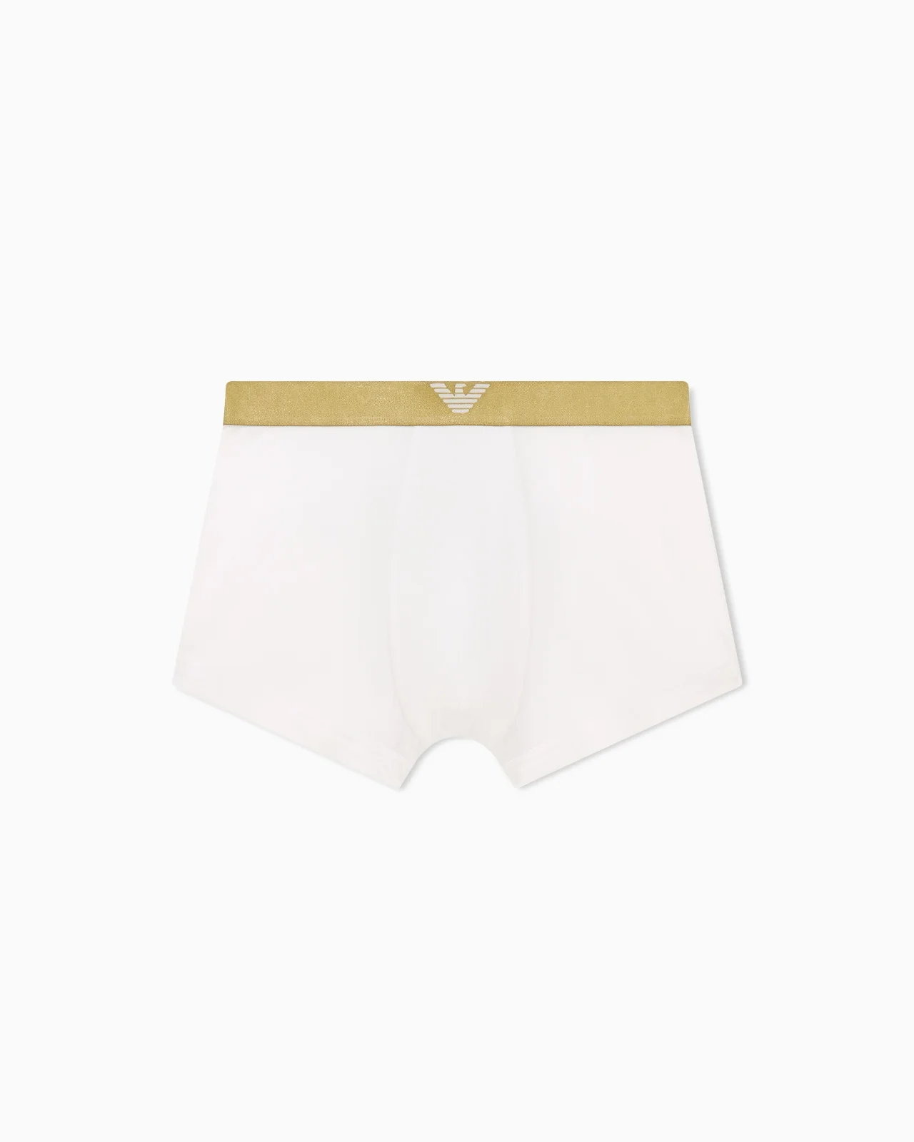 STRETCH COTTON JERSEY TRUNKS WITH A SHINY LOGO BAND - 1
