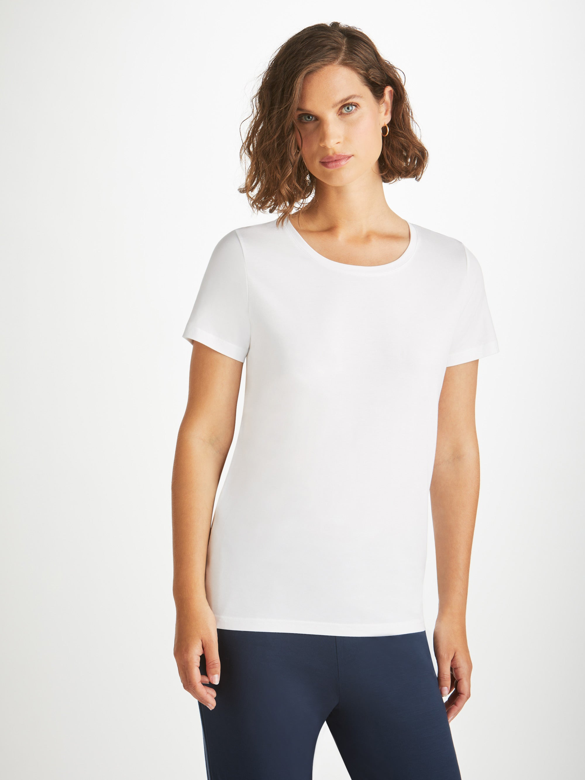 Women's T-Shirt Lara Micro Modal Stretch White - 3