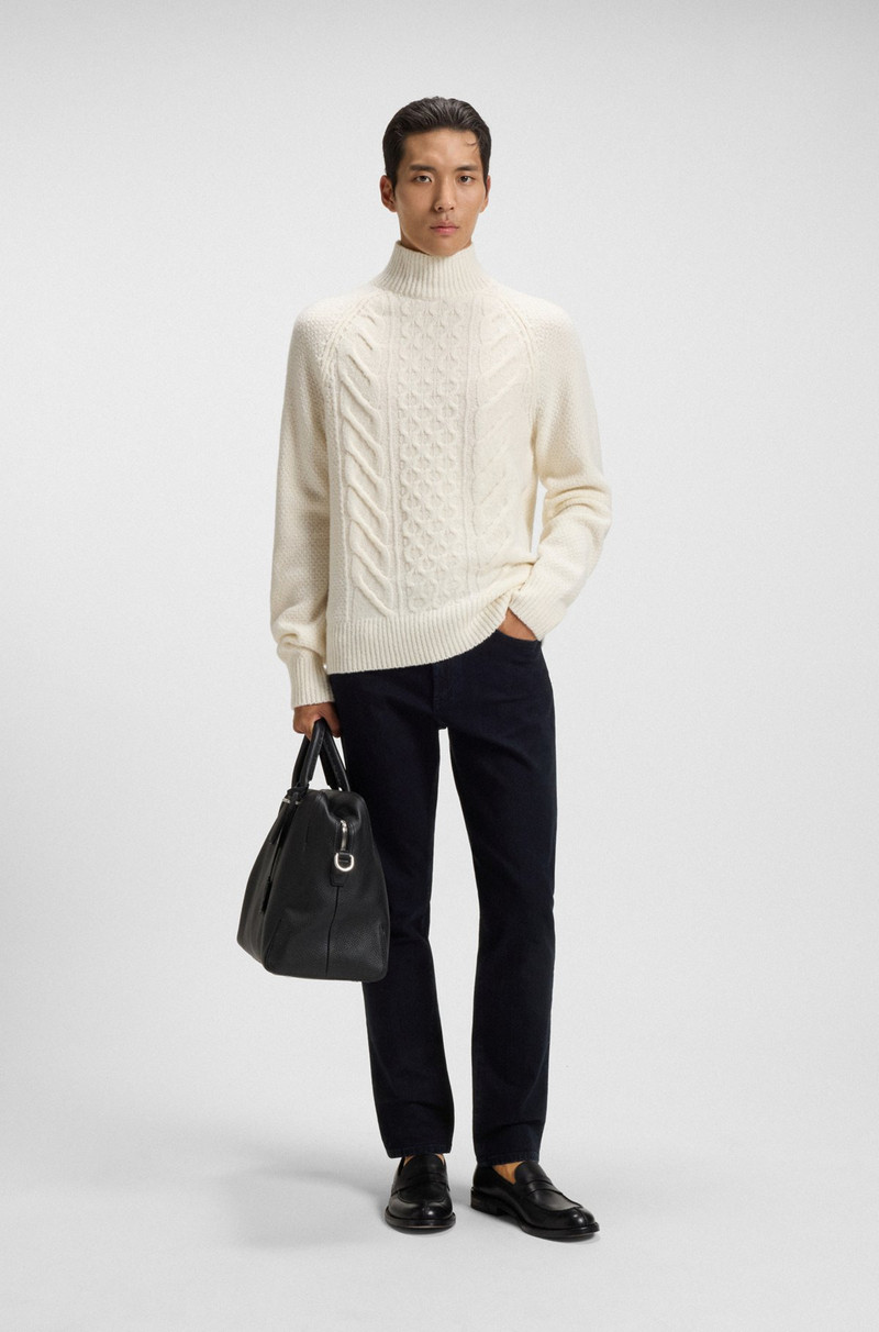 BOSS SLIM-FIT JEANS IN BLUE STRETCH DENIM WITH CASHMERE outlook