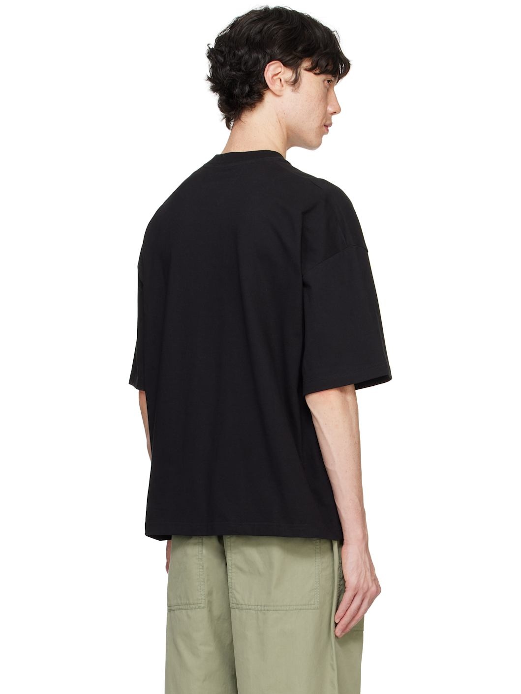 Black Pima Cotton Jersey Oversized T-shirt - 3