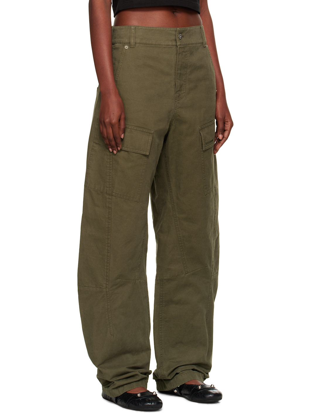 Khaki Curved Trousers - 2