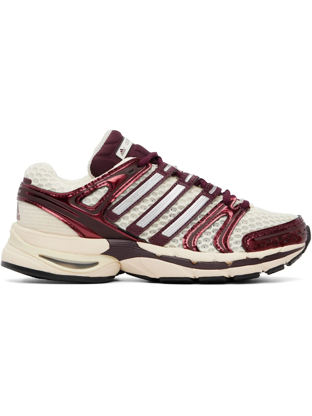 White & Burgundy Adistar Control 5 Sneakers - 1