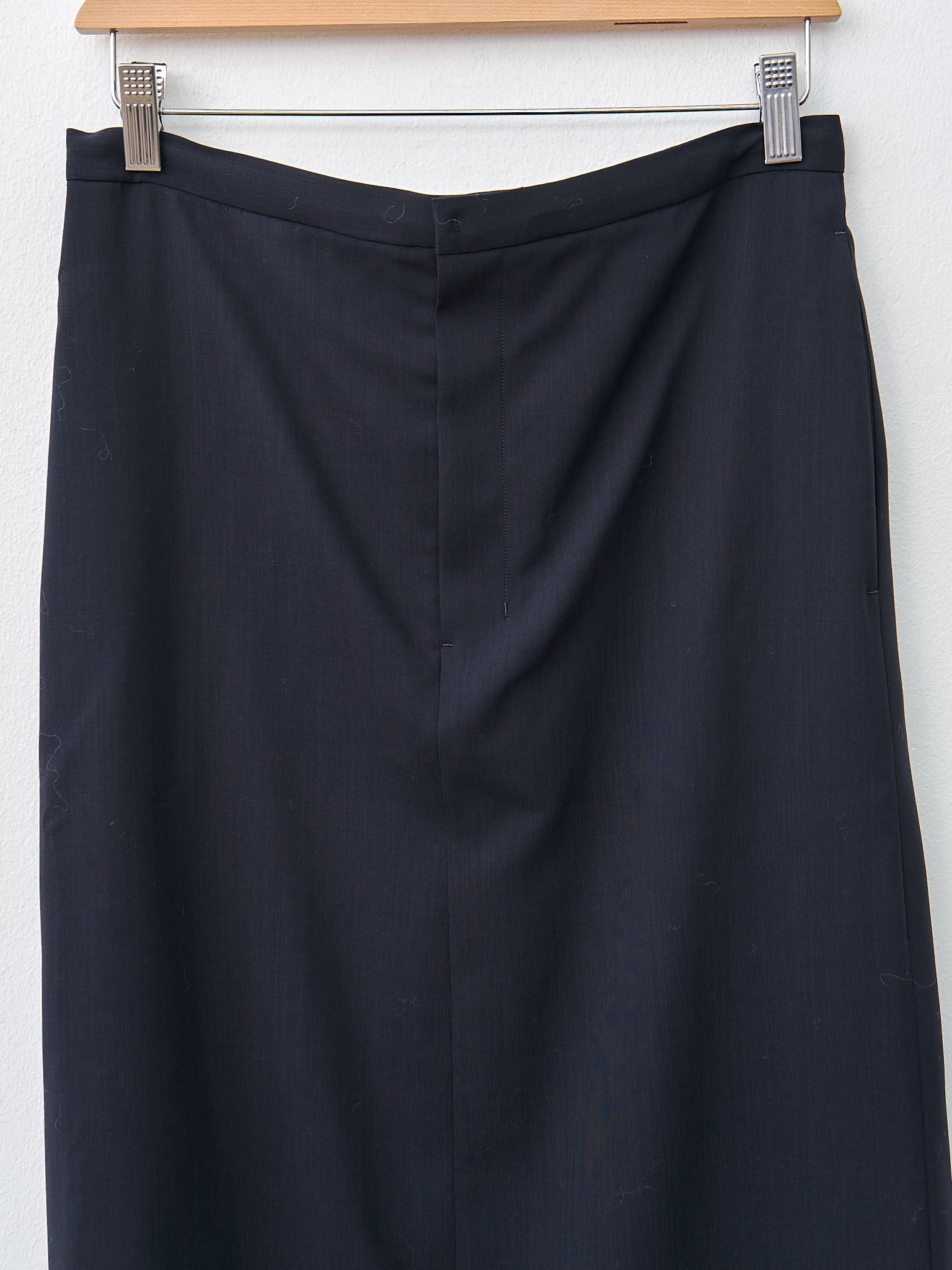 Wool Lawn Straight Skirt - Navy - 4