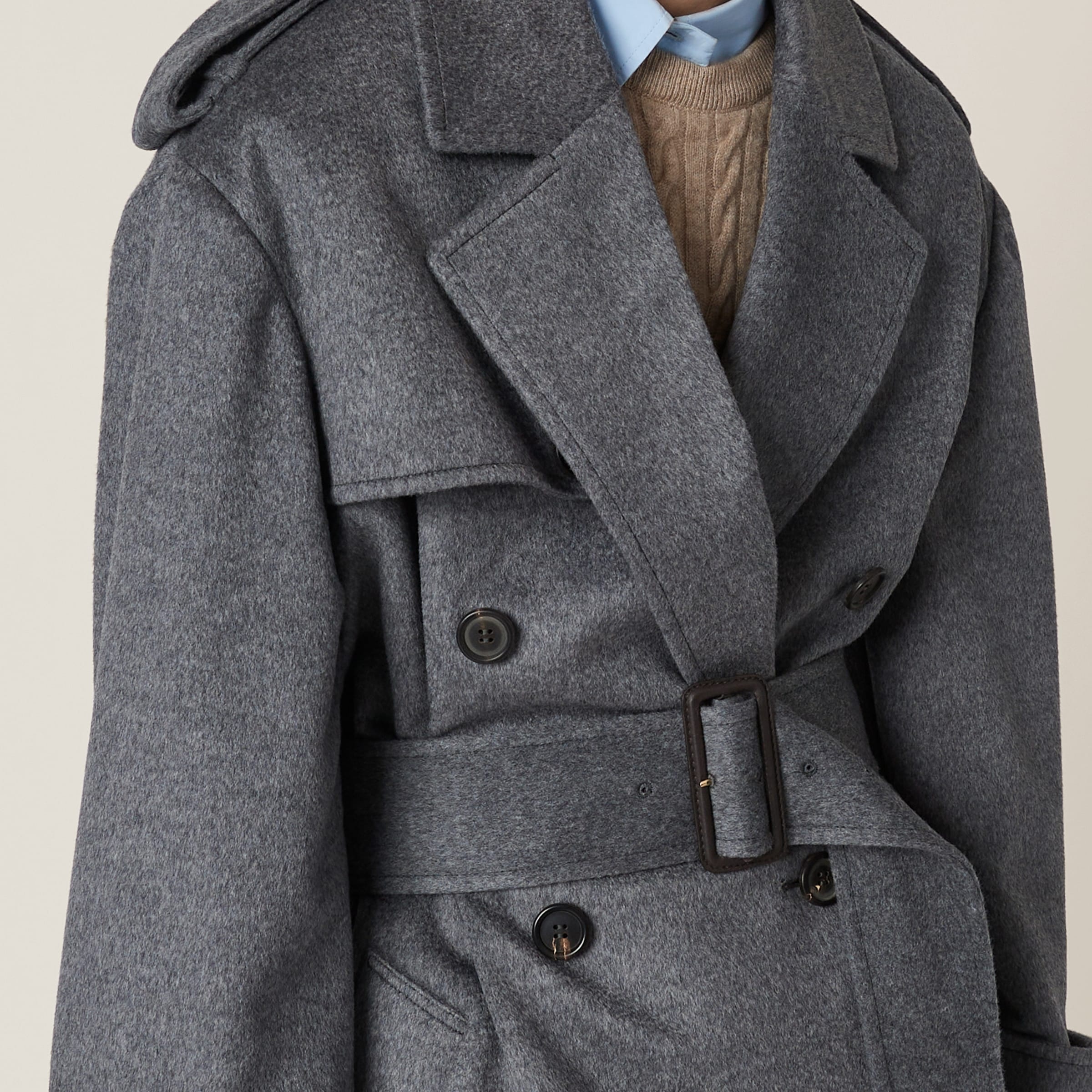 Double-breasted velour coat - 5