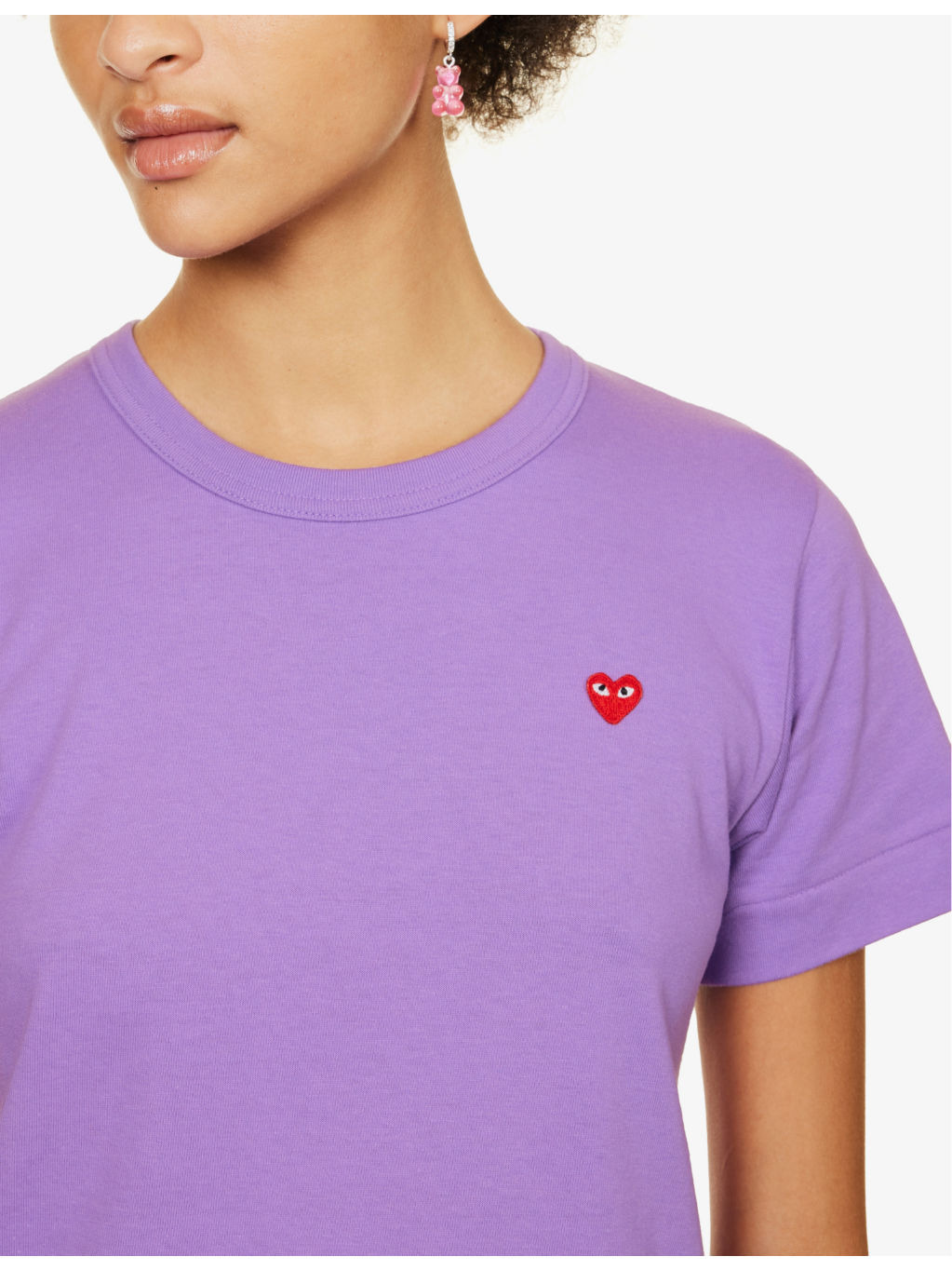 Heart-embroidered cotton-jersey T-shirt - 5