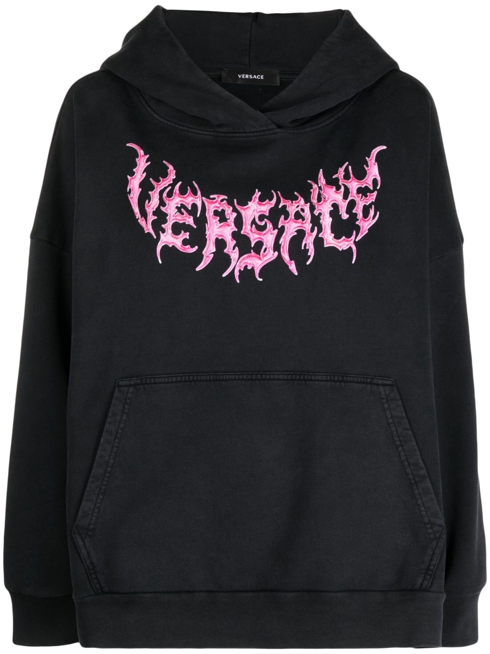 logo-print cotton hoodie - 1