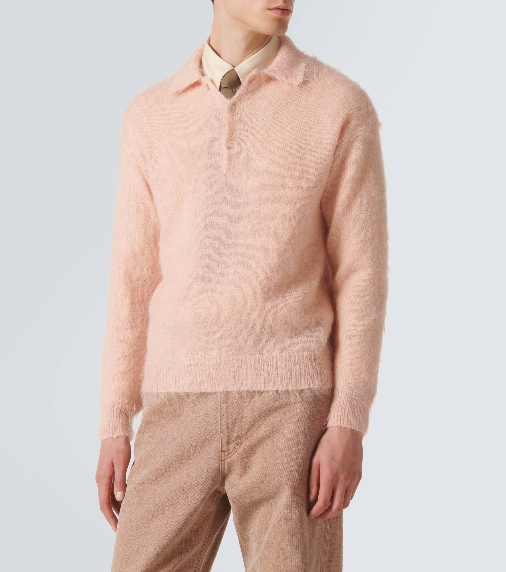 Mohair and wool polo sweater - 3