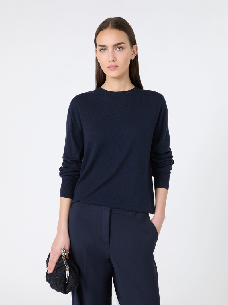 VENTO Wool and cashmere basic sweater - NAVY 5