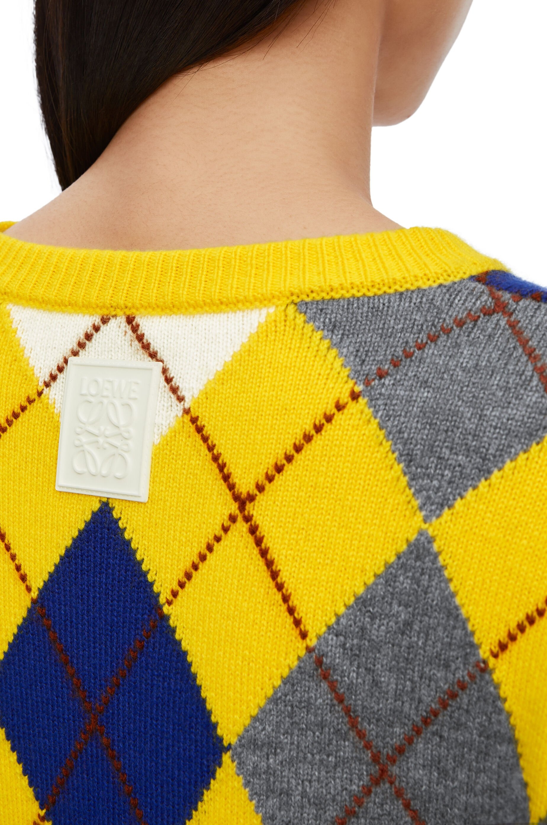 Argyle sweater in wool Yellow/Multicolour - LOEWE