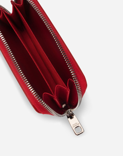 Dolce & Gabbana Small zip-around wallet in calfskin with raised logo outlook