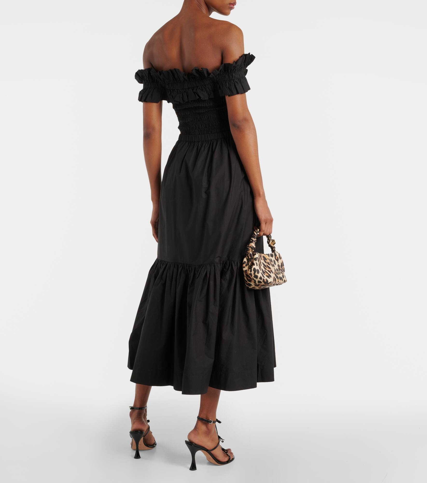 Cotton poplin midi skirt - 3
