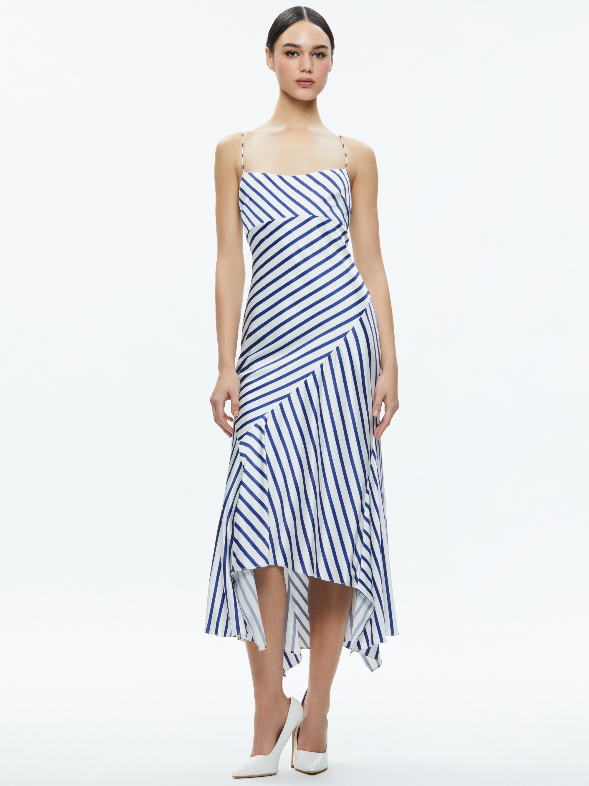 Asymmetrical Silk Slip Dress main image 0