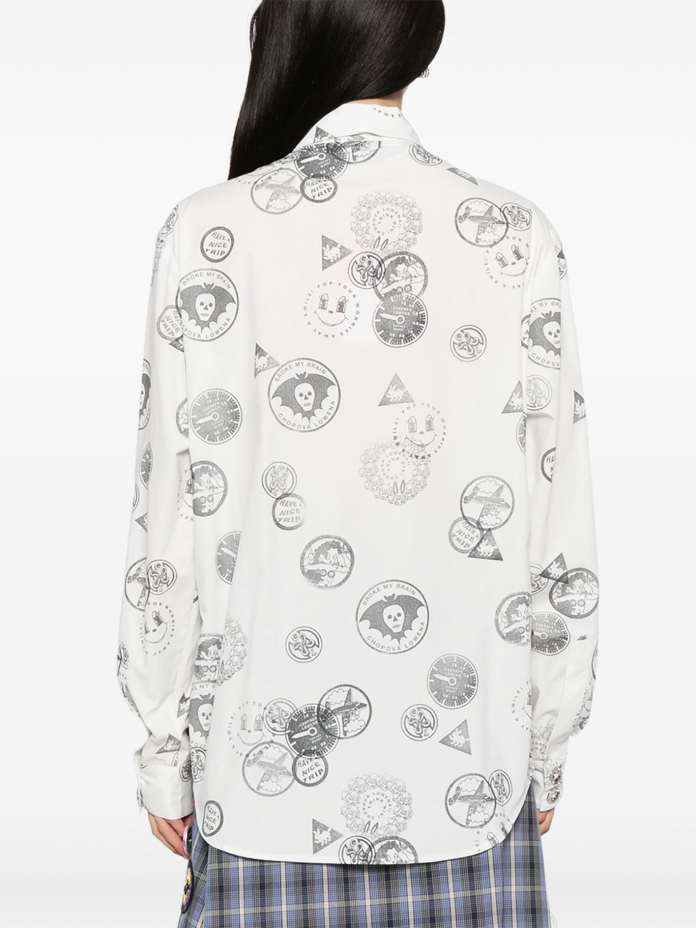 all-over print cotton shirt - 4