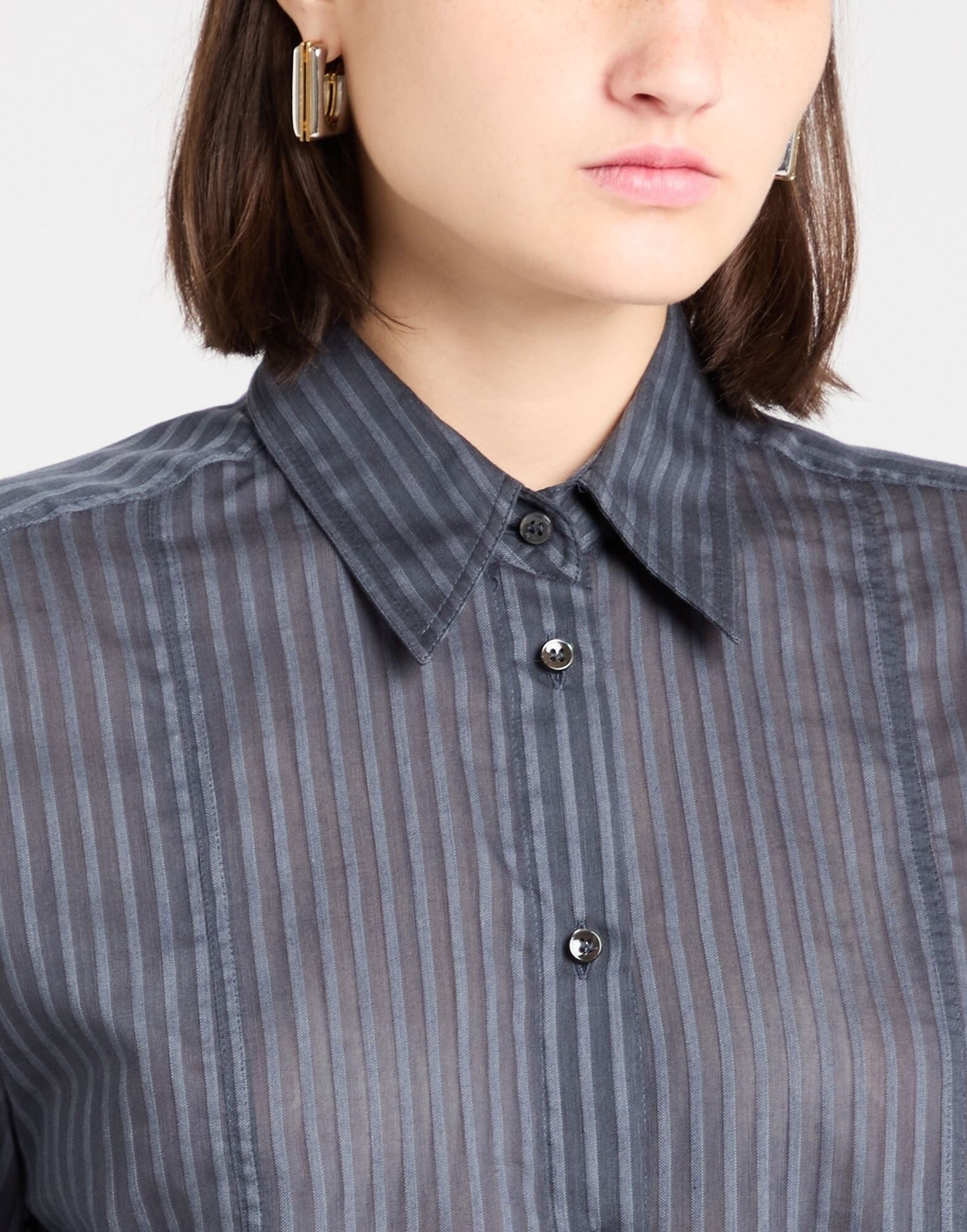 Slate blue Women's Striped Shirt - 4