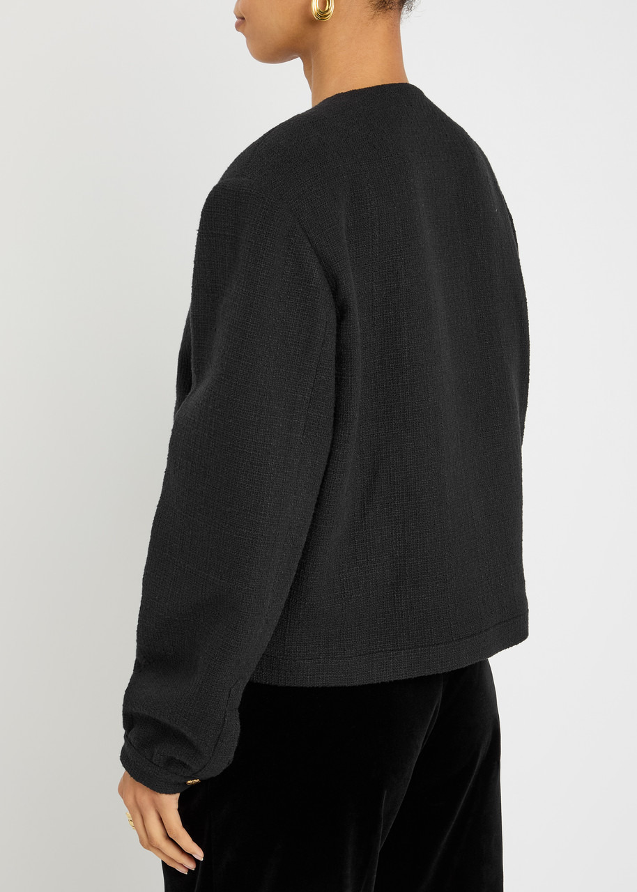 Blaze Milano Shamo Bolero Velvet-trimmed Tweed Jacket - 3