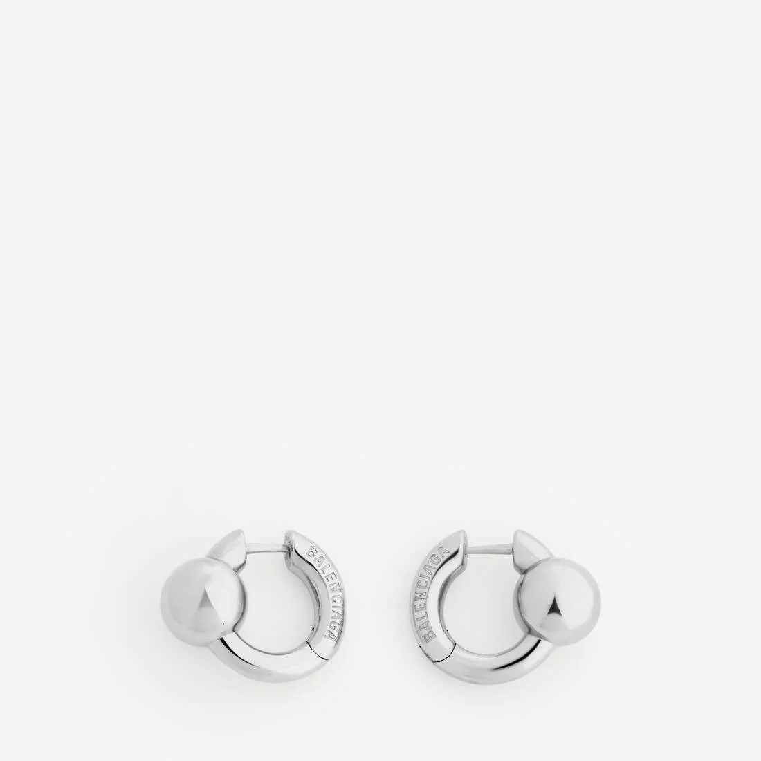 Atom Hoop Earrings in Shiny Silver - 1