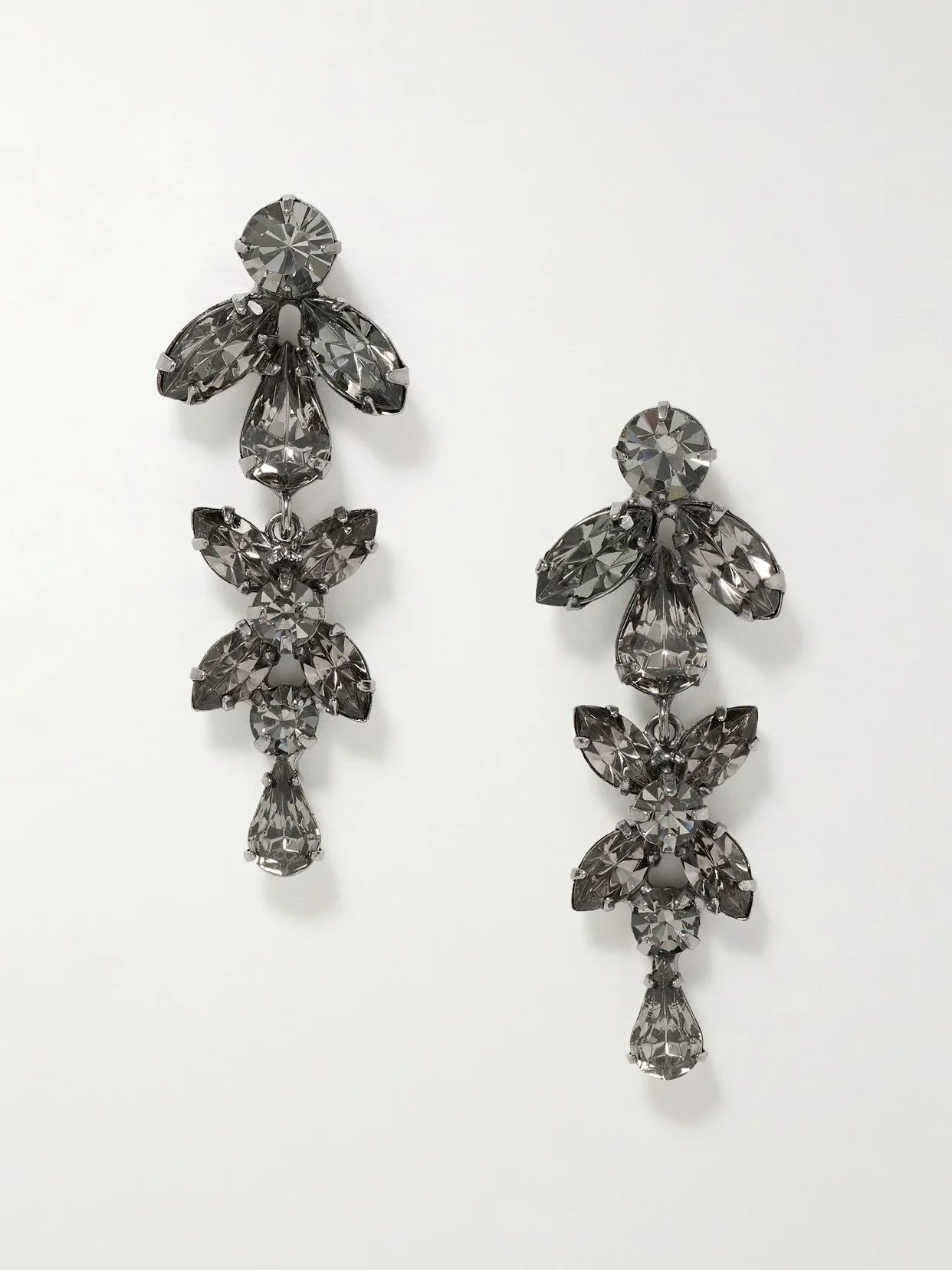 Liss Gunmetal-tone Crystal Earrings - 1