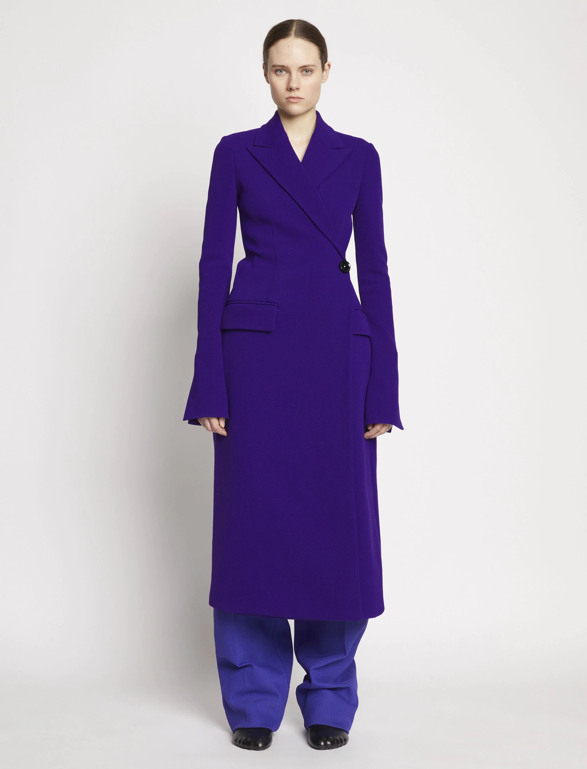 Bi-Stretch Crepe Wrap Coat - 1