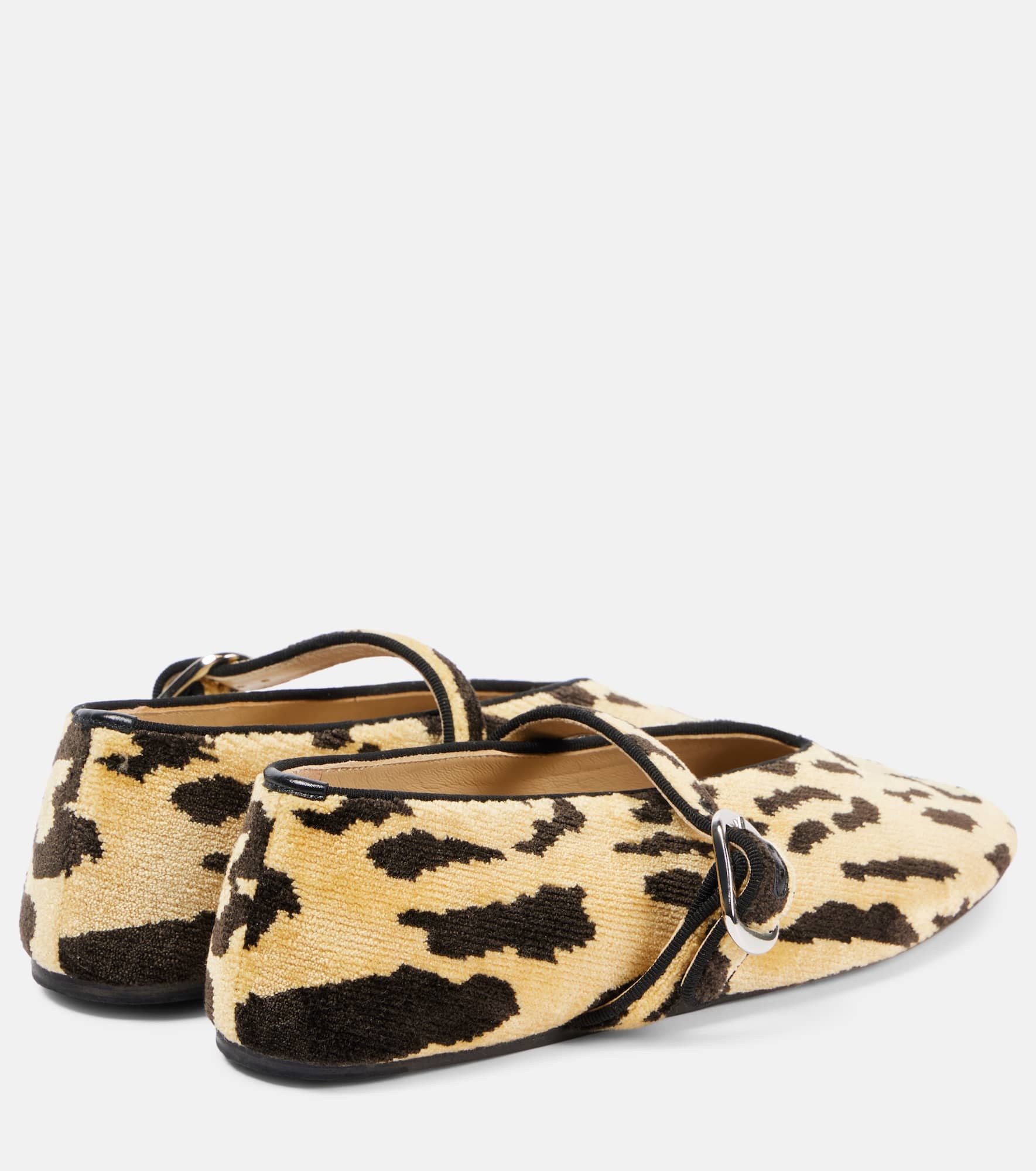 Stella leopard-print velvet Mary Jane flats - 2