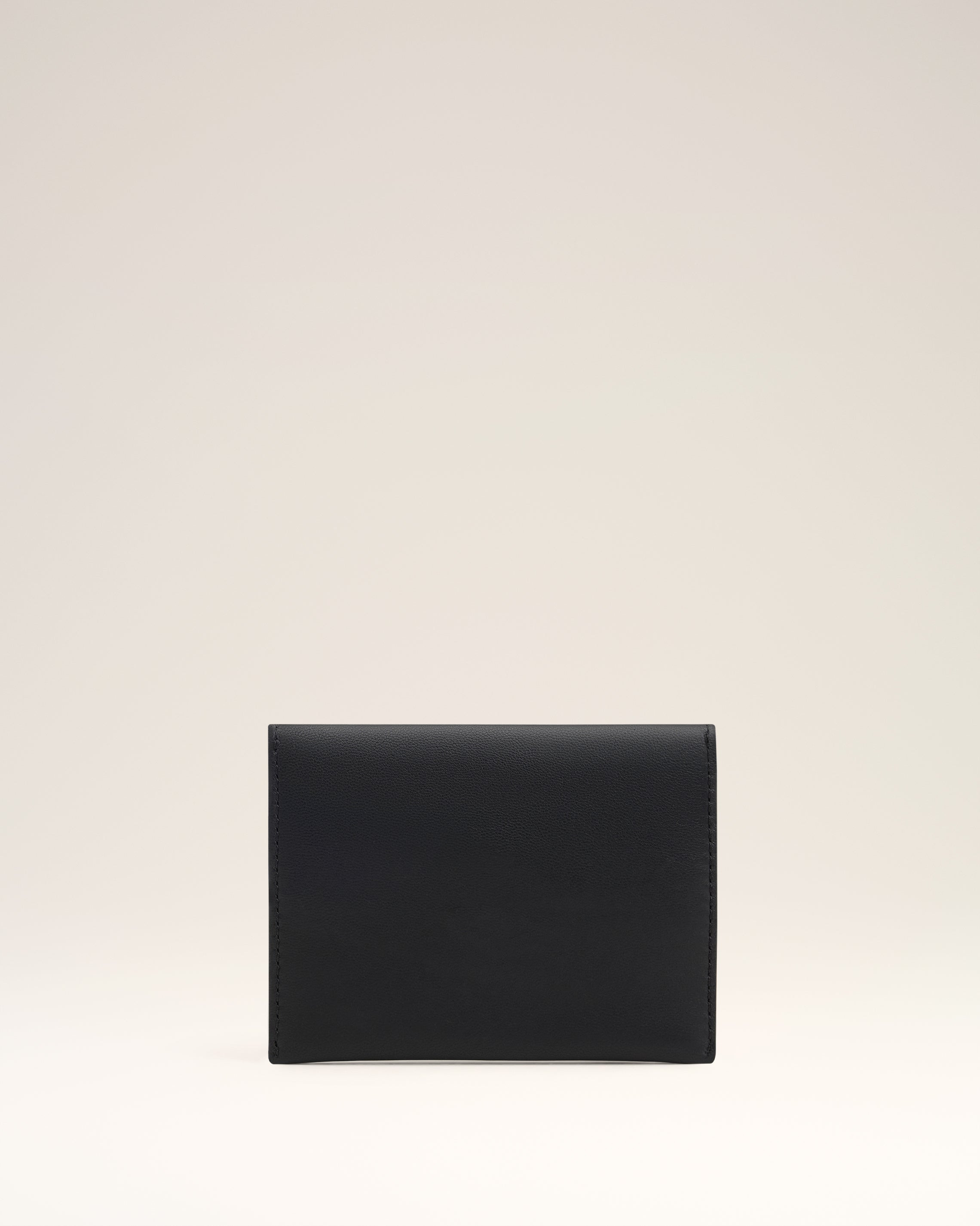 BLACK LEATHER CARROUSEL FOLDED CARD HOLDER - 2
