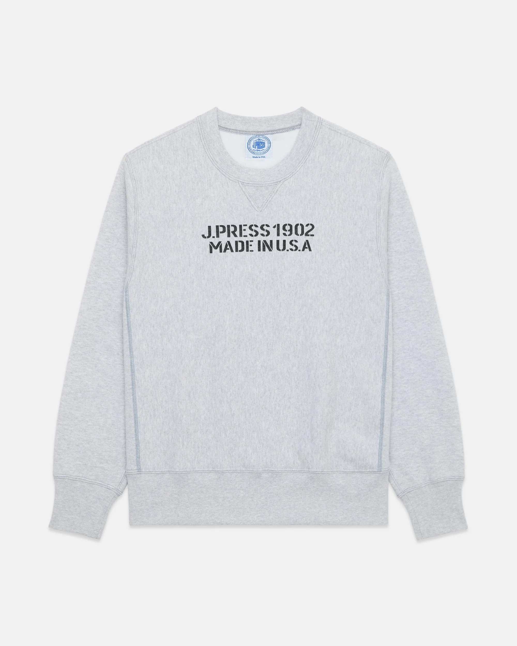 MADE-IN-USA GREY J. PRESS 1902 LOGO SWEATSHIRT - 1