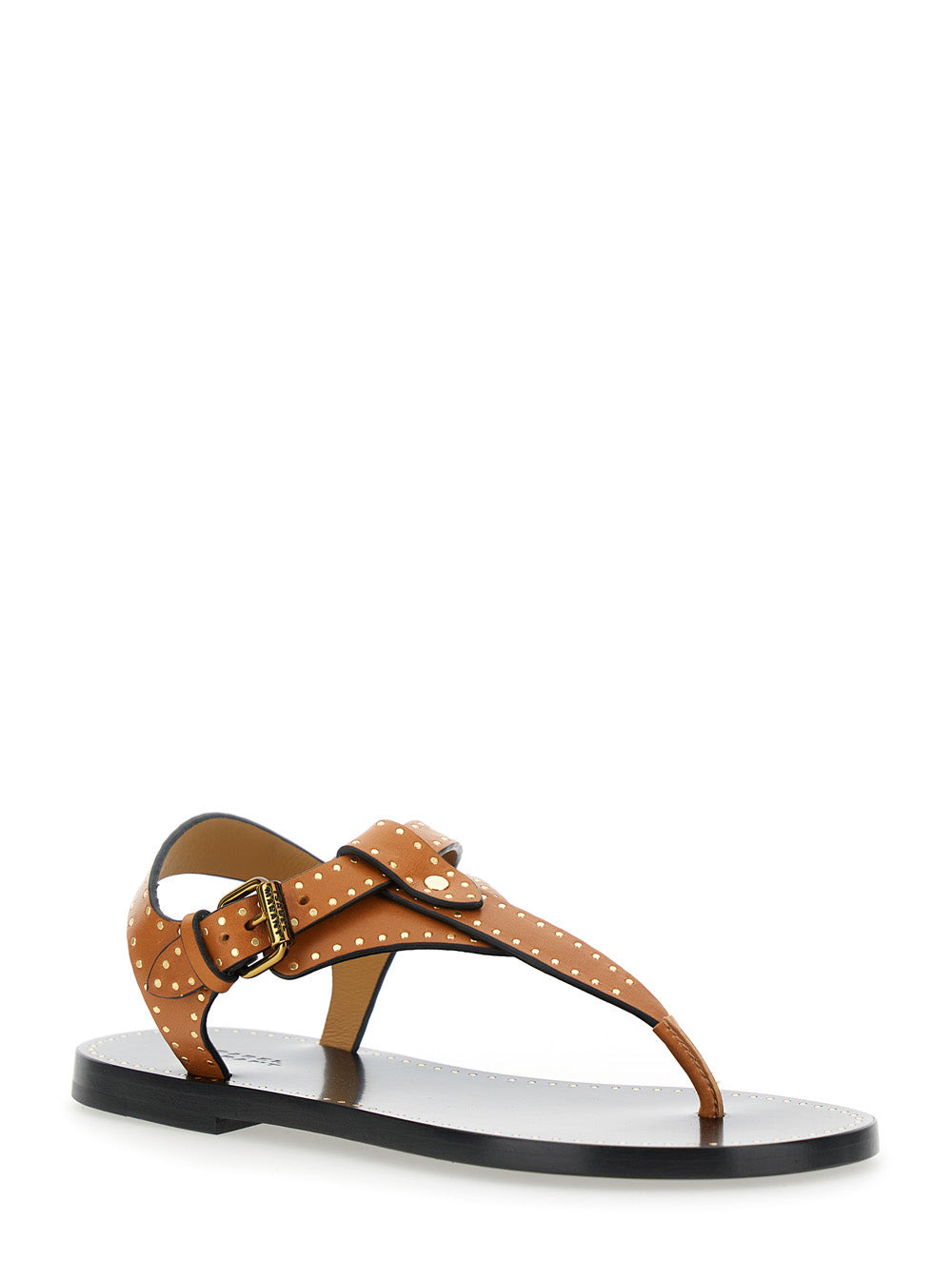 Isabel Marant Women 'Jooni' Brown Sandals With Buckle Closure And Metal Studs In Leather Woman - 2