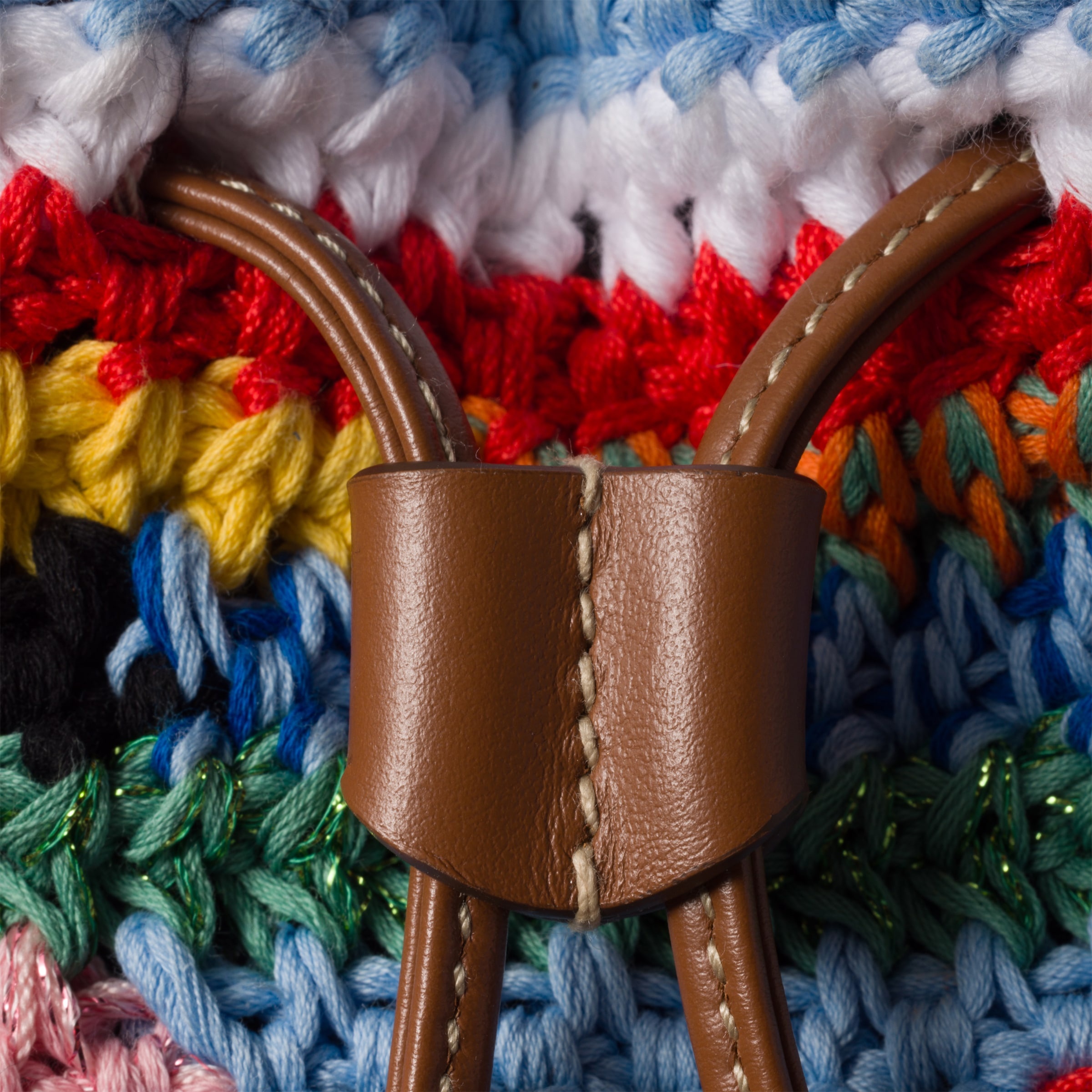 Crochet and leather pouch - 2