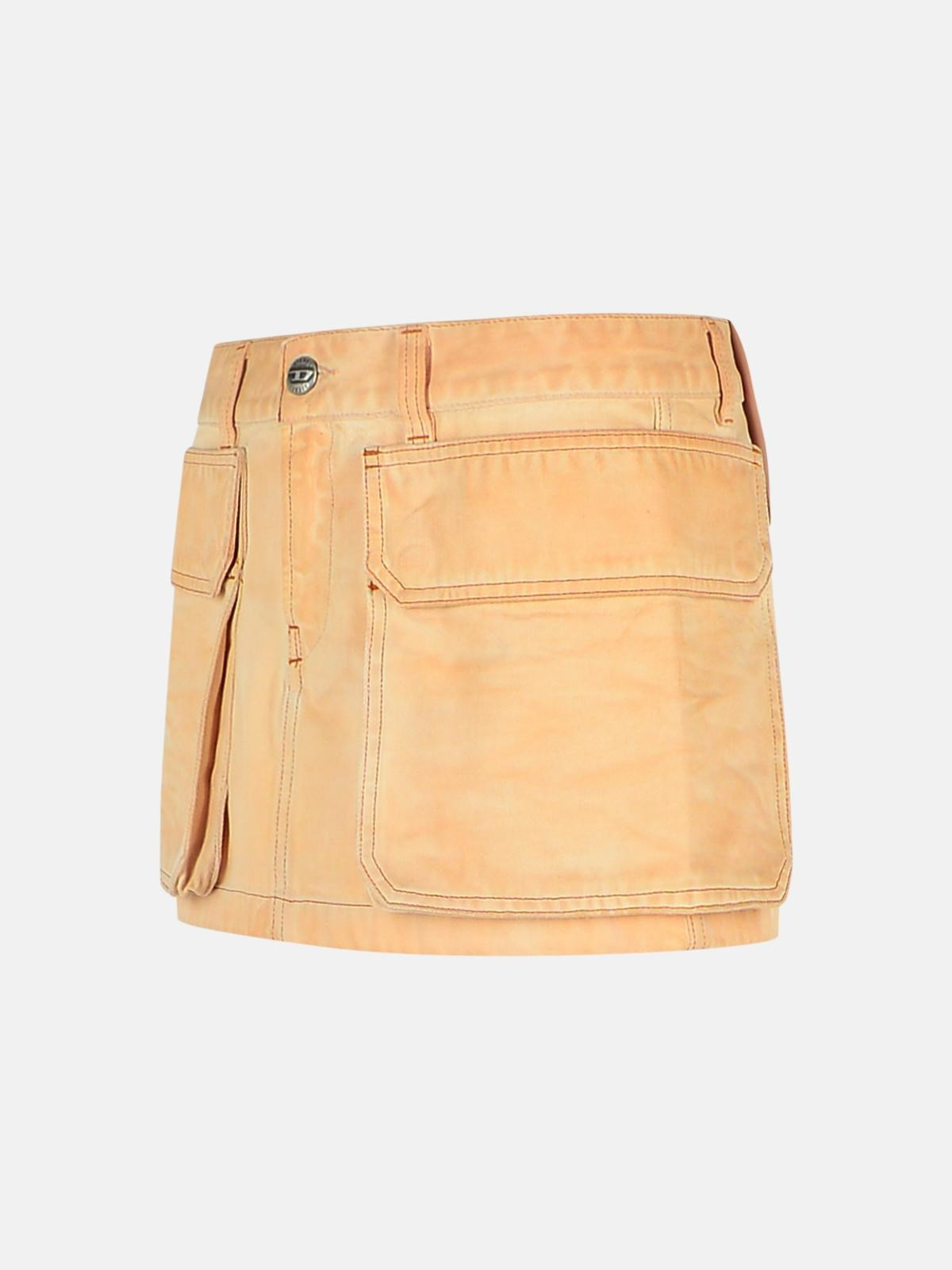 BEIGE COTTON MINISKIRT - 2