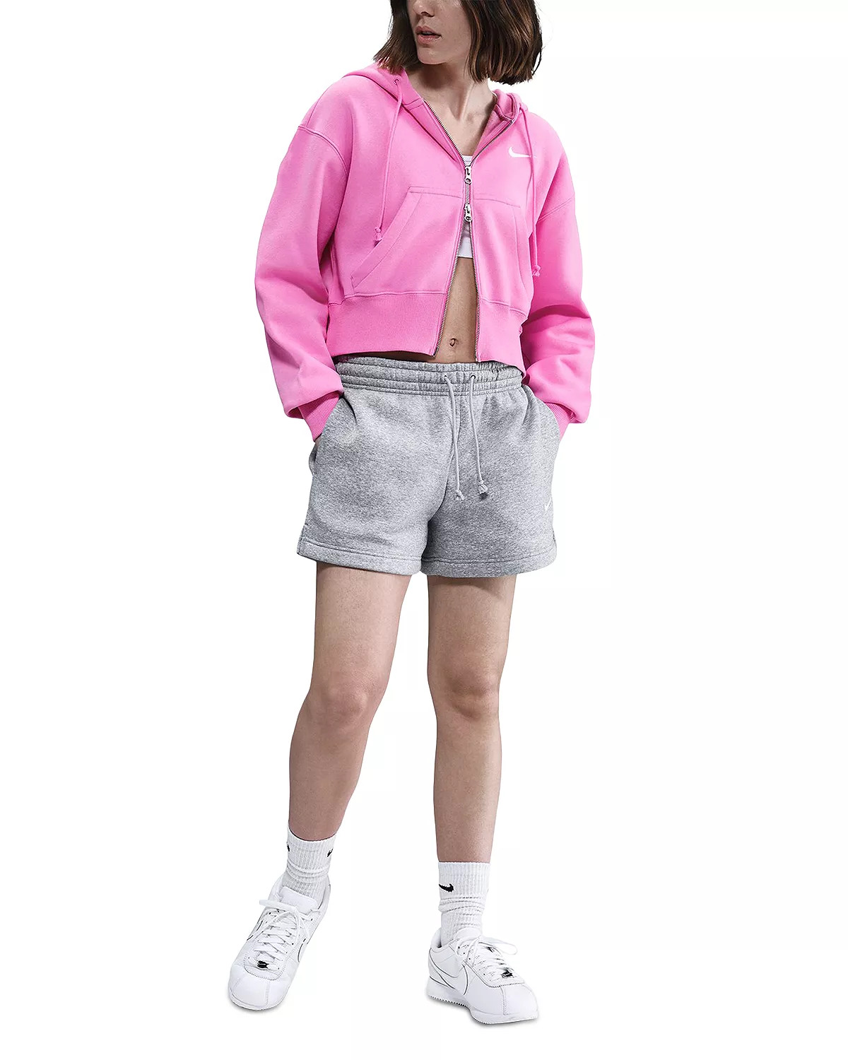 Fleece Cropped Hoodie - 2