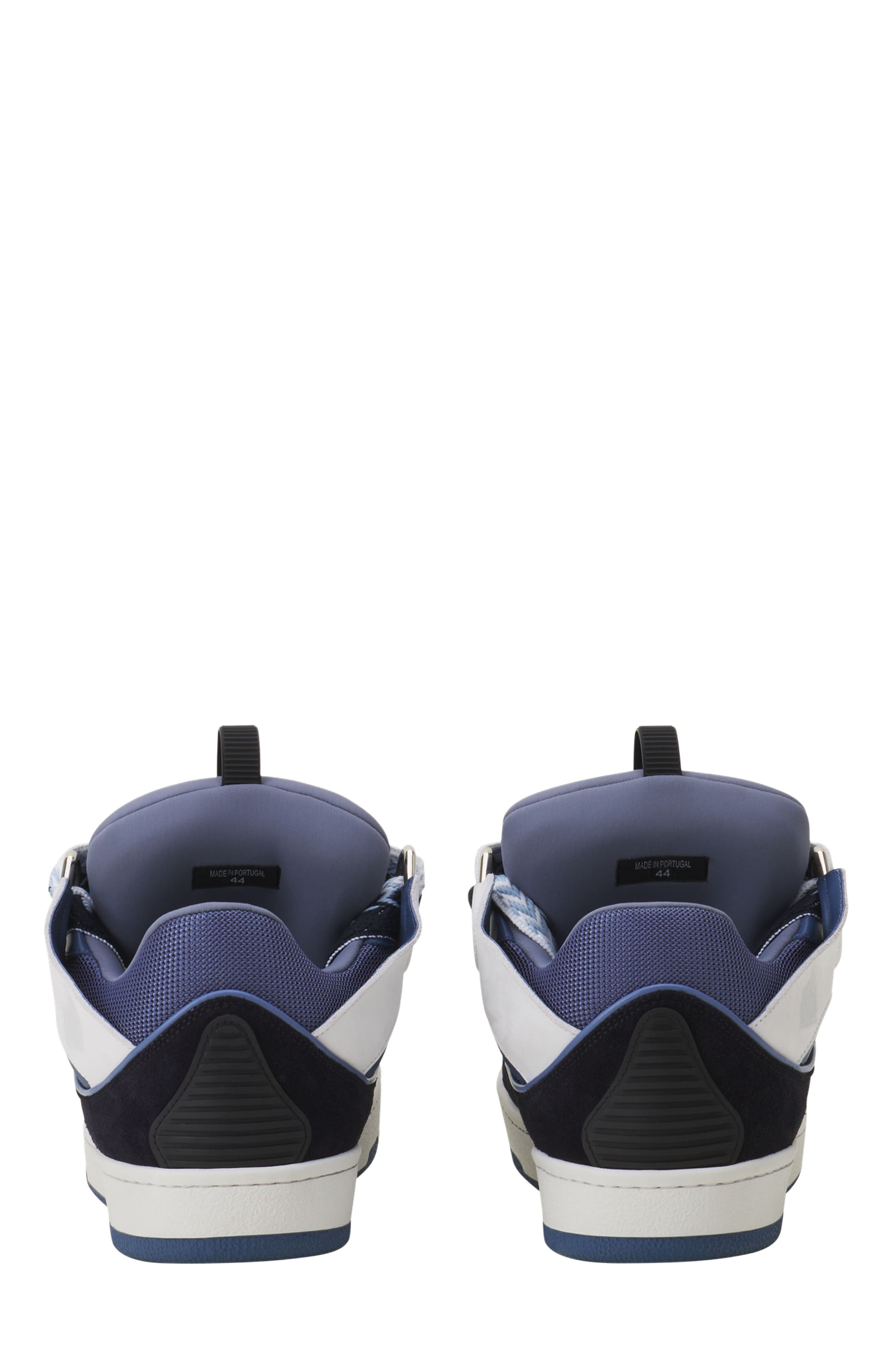 Lanvin Curb Leather Sneakers in Black/navy Blue at Nordstrom - 3