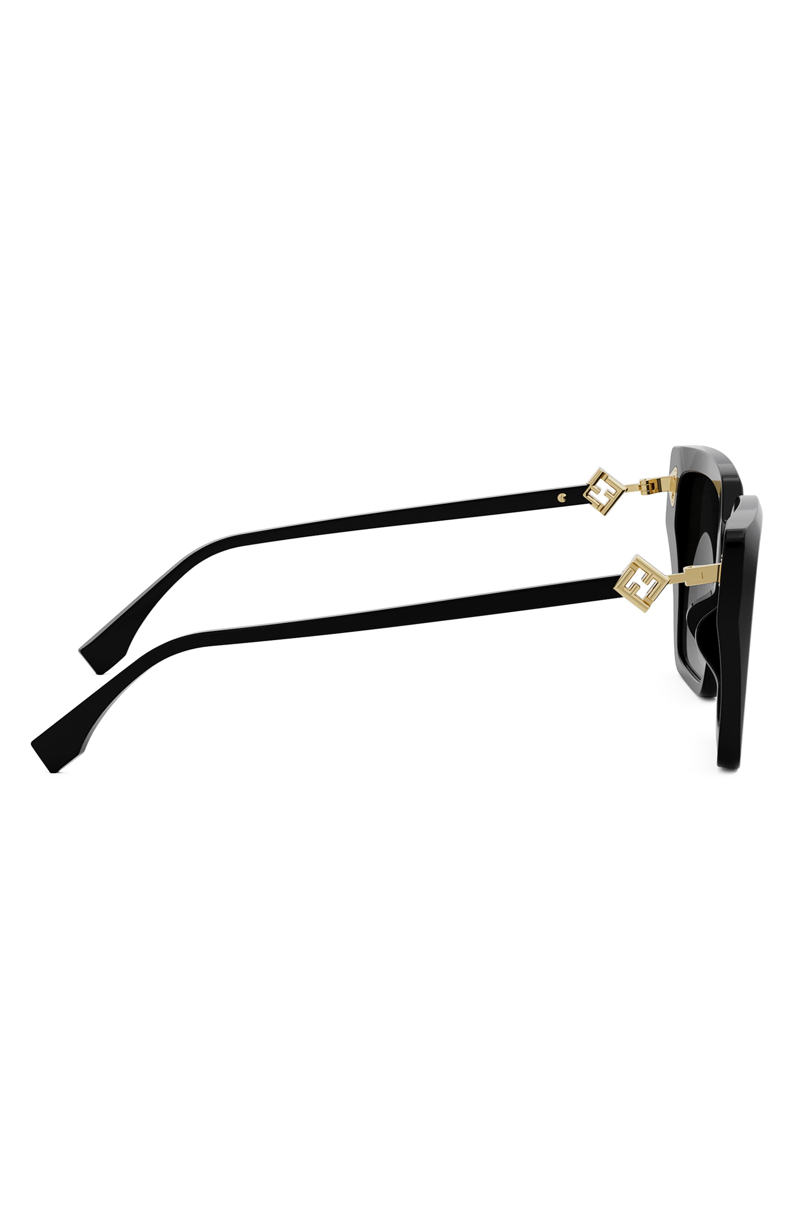 Fendi FF Diamonds 54mm Gradient Square Sunglasses in Shiny Black /Gradient Smoke at Nordstrom - 7