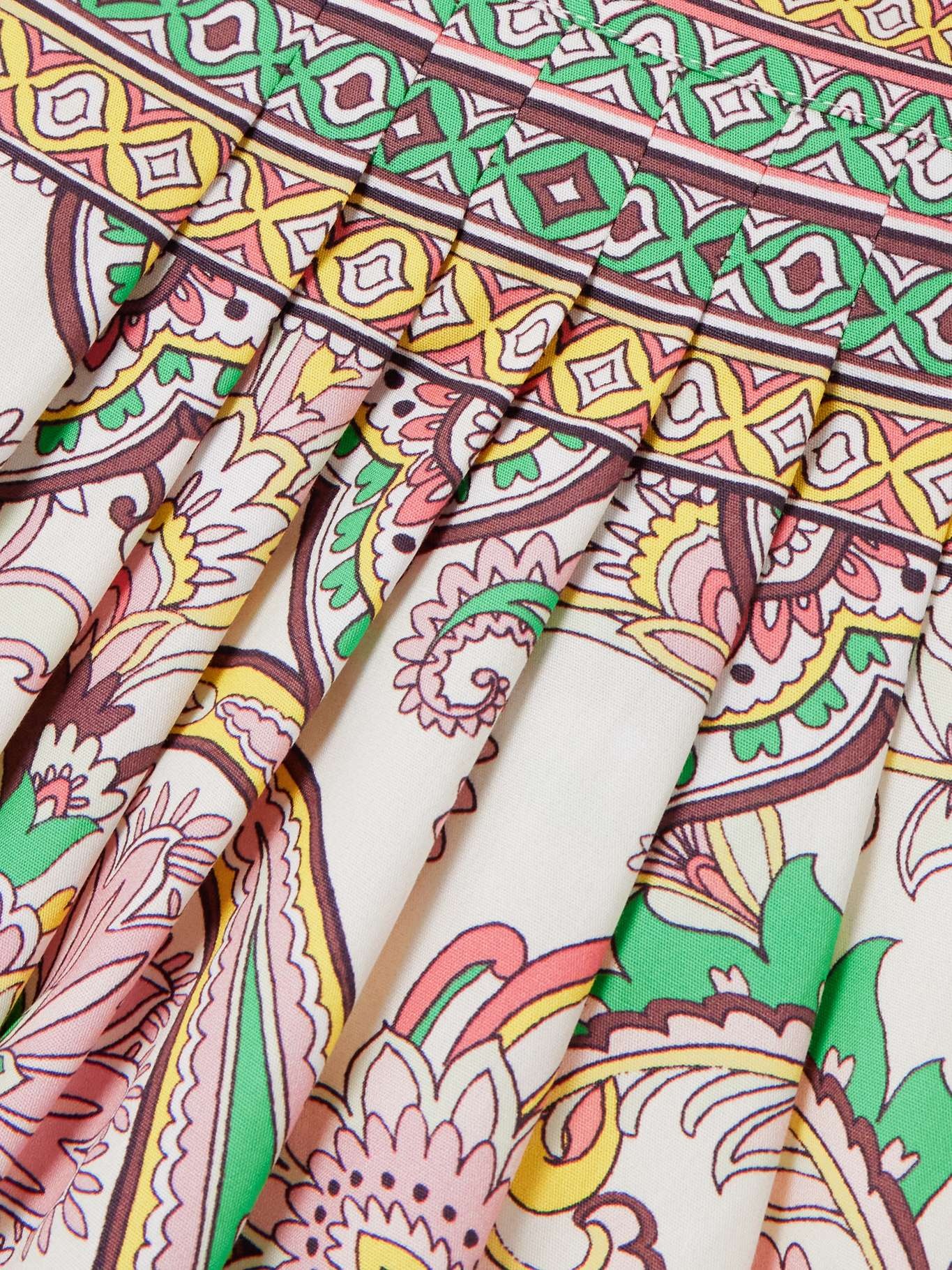 Pleather printed cotton-poplin midi skirt White - 4