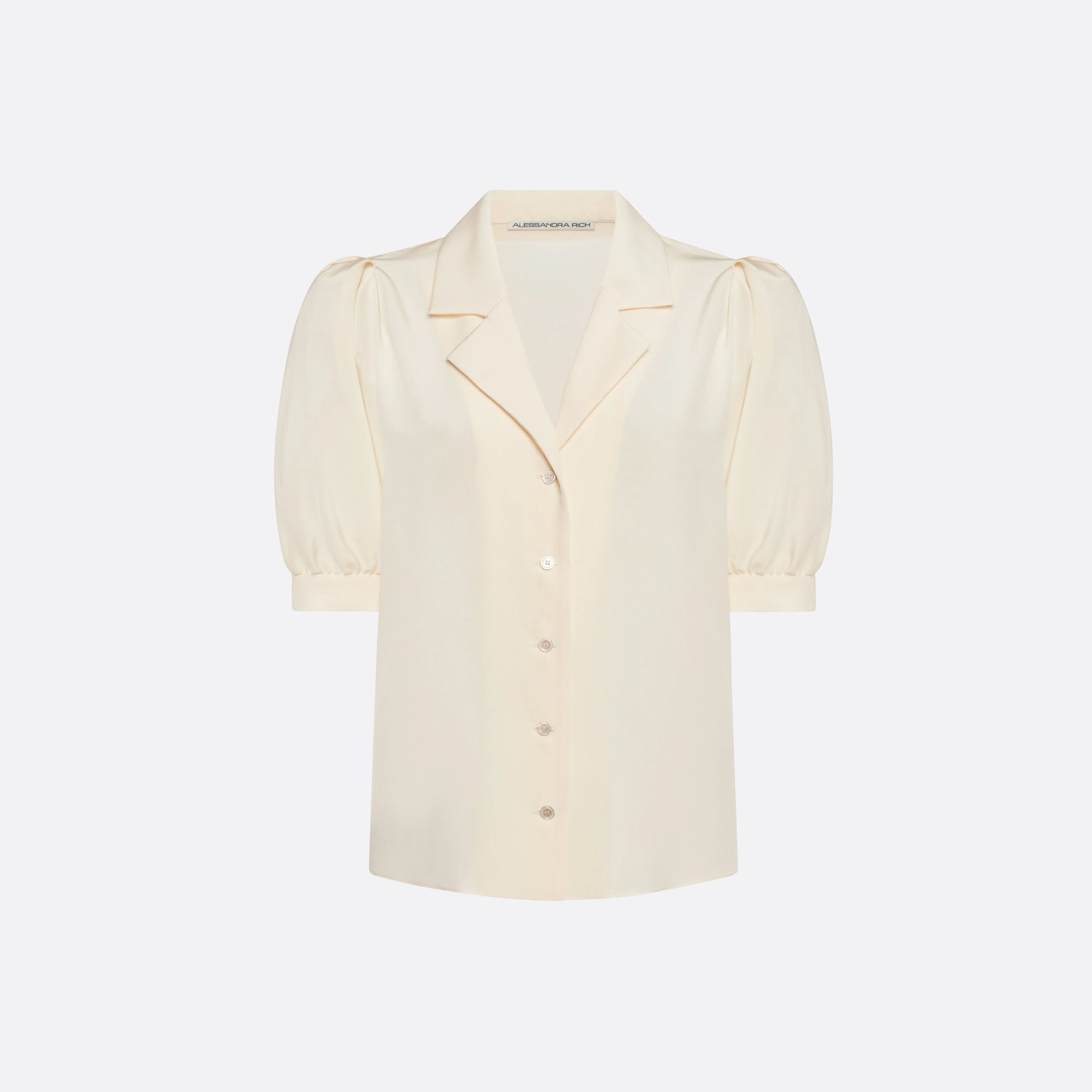 SILK SHORT SLEEVE BLOUSE - 1